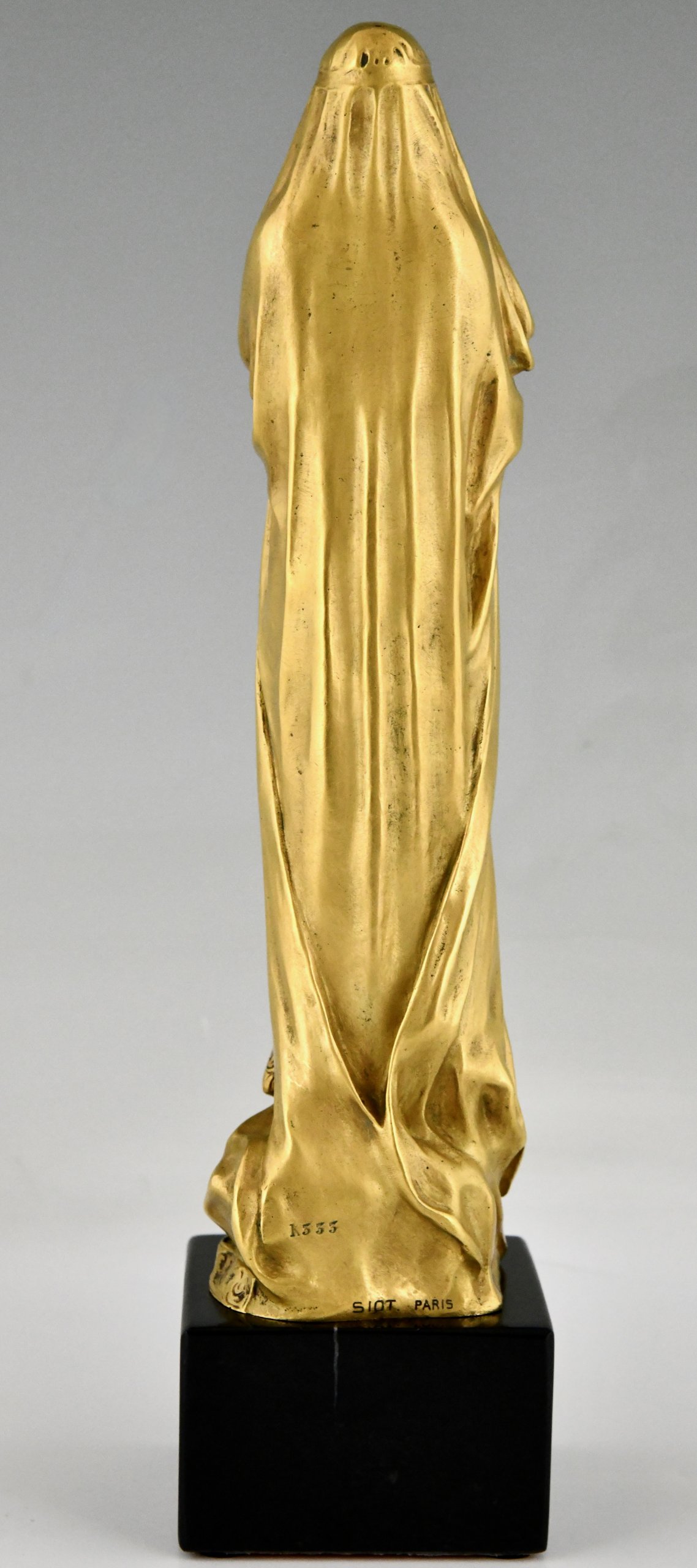 Sculpture bronze Art Nouveau femme nue au coffret Le Secret