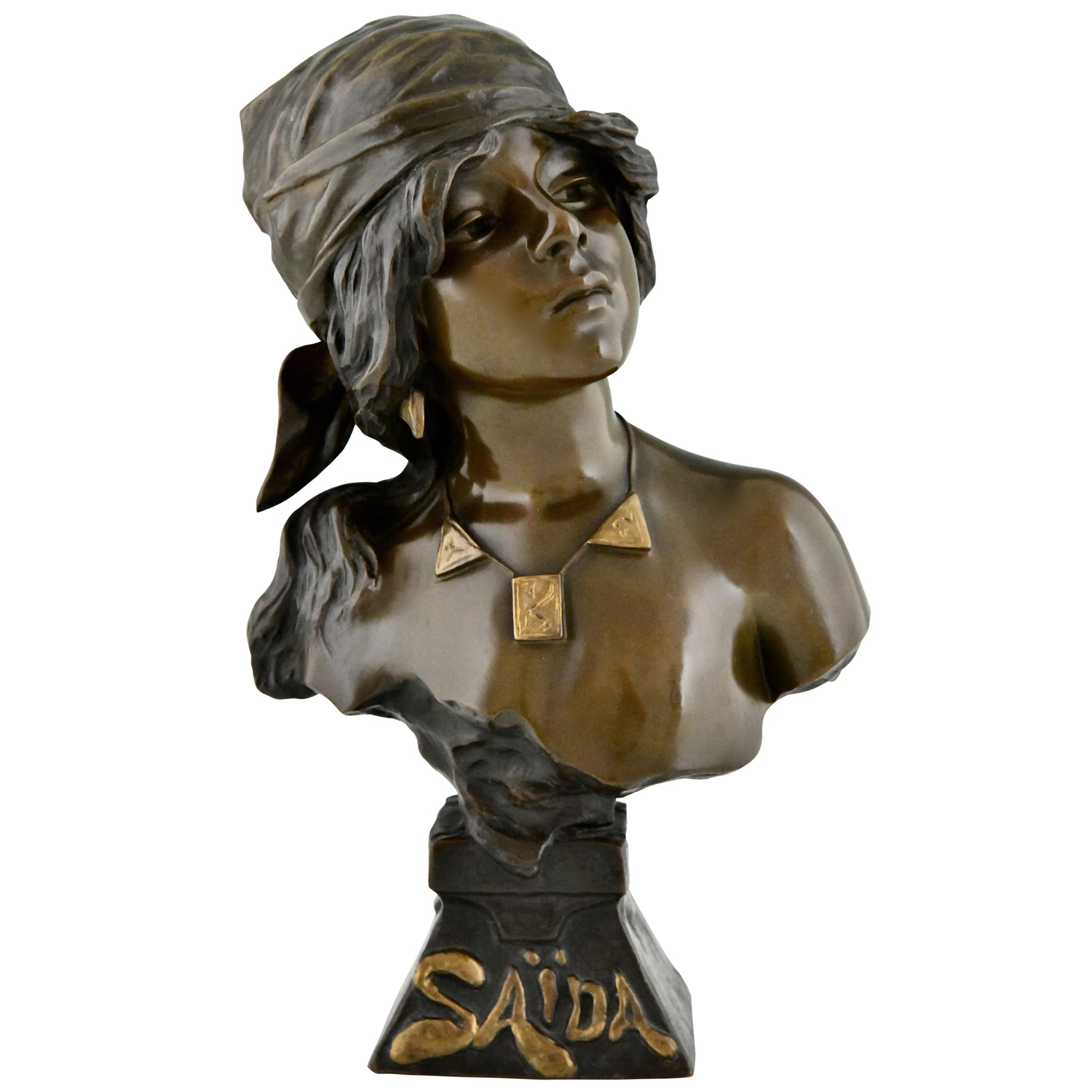 Saida Villanis bronze bust Art Nouveau