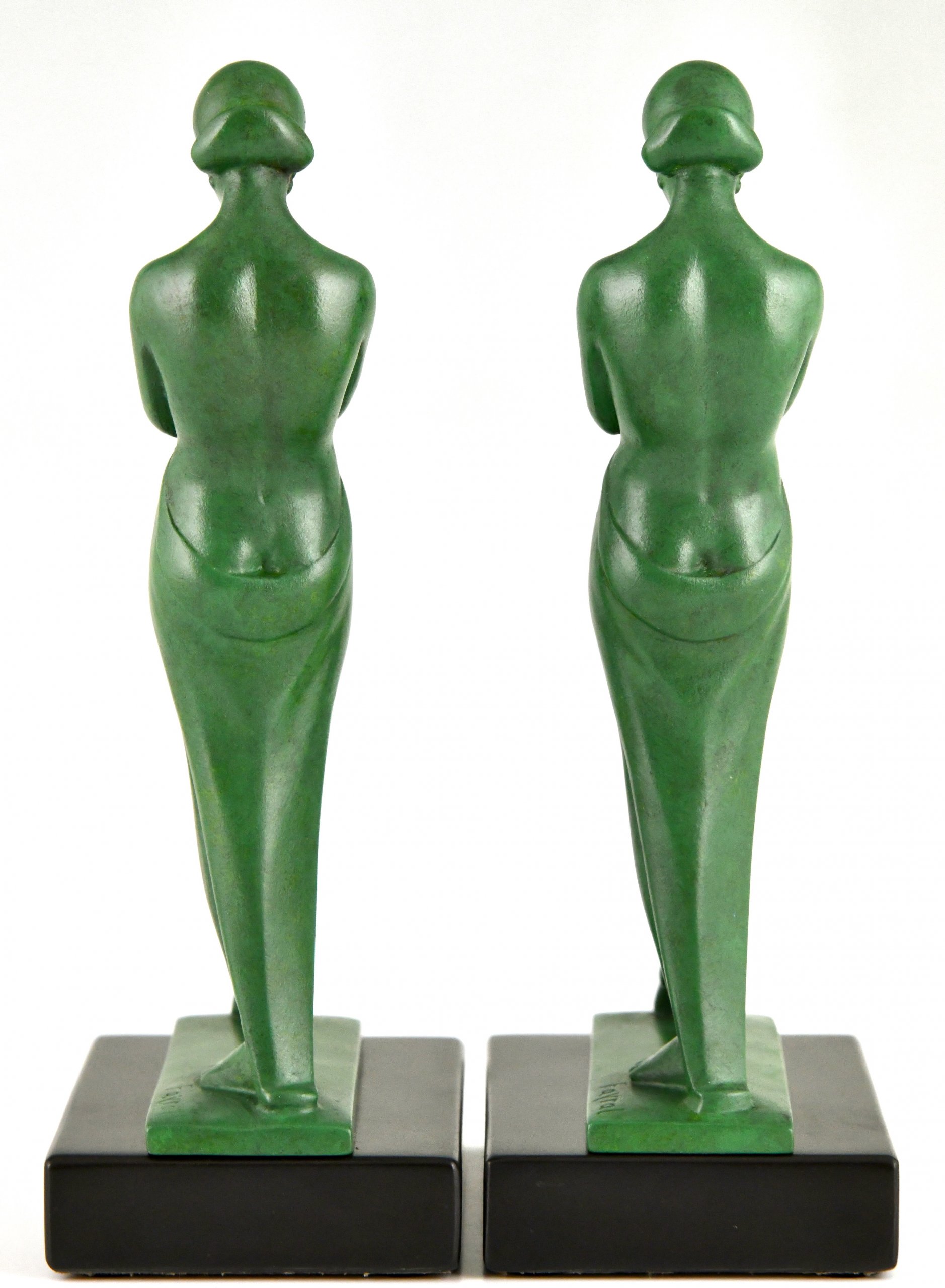 Art Deco bookends with standing nudes Meditation