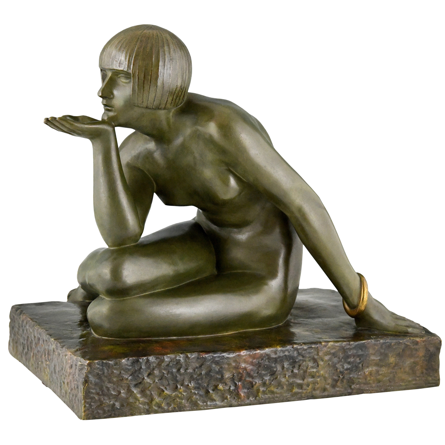 Art Deco bronze nude Enigma Guiraud Riviere - 1
