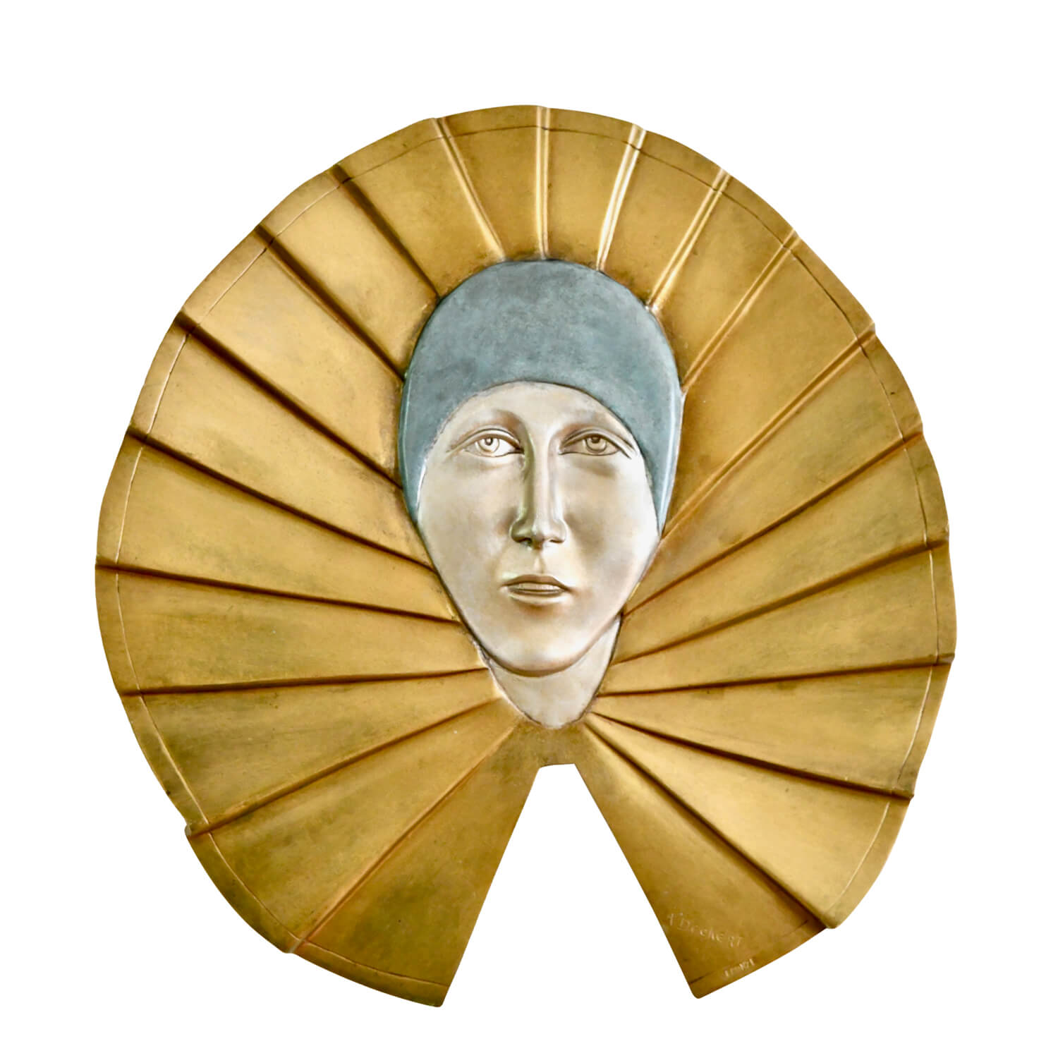 Art Deco bronze pierrot A. Deckert wall plaque