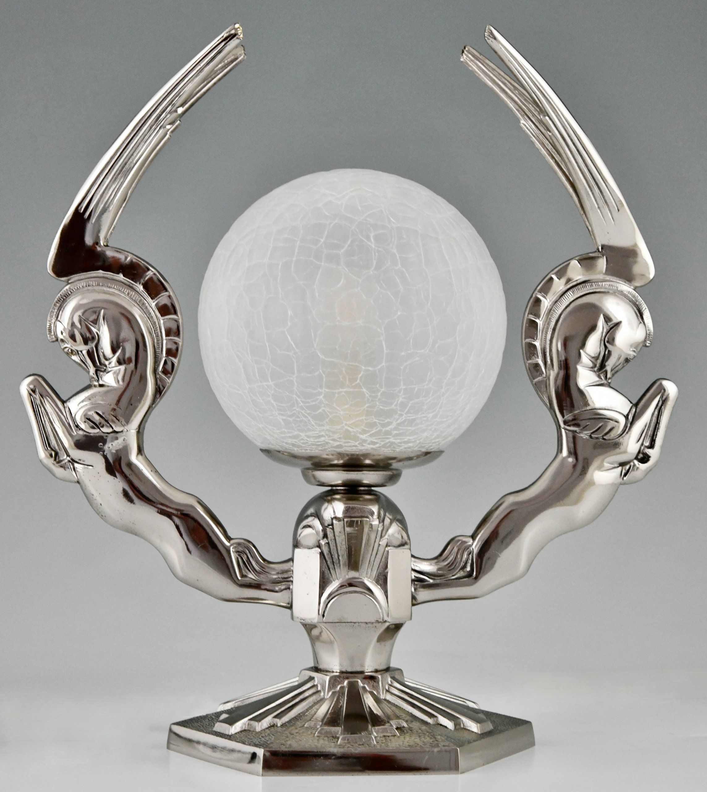 Paar Art Deco bronzen Pegasus lampen