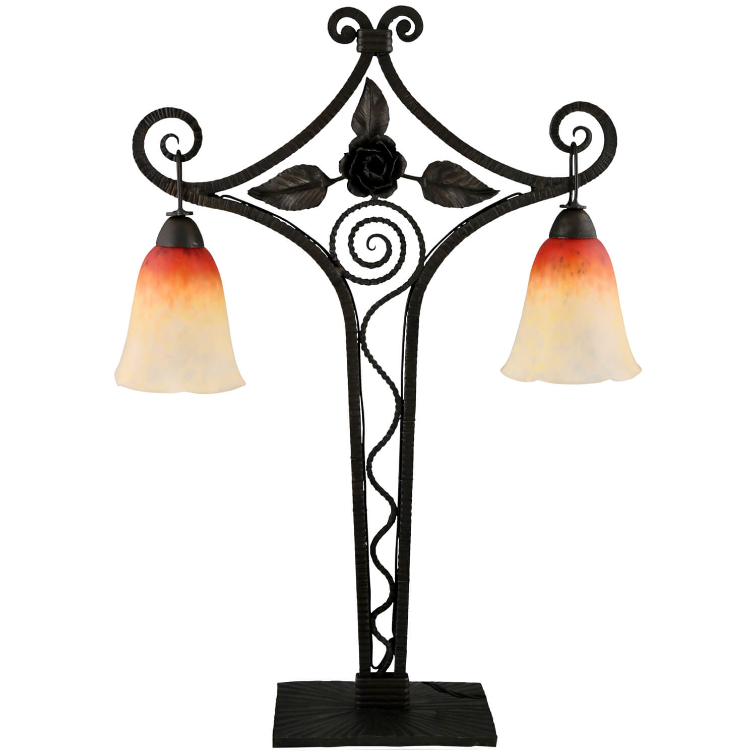 Art Deco lamp Schneider wrought iron