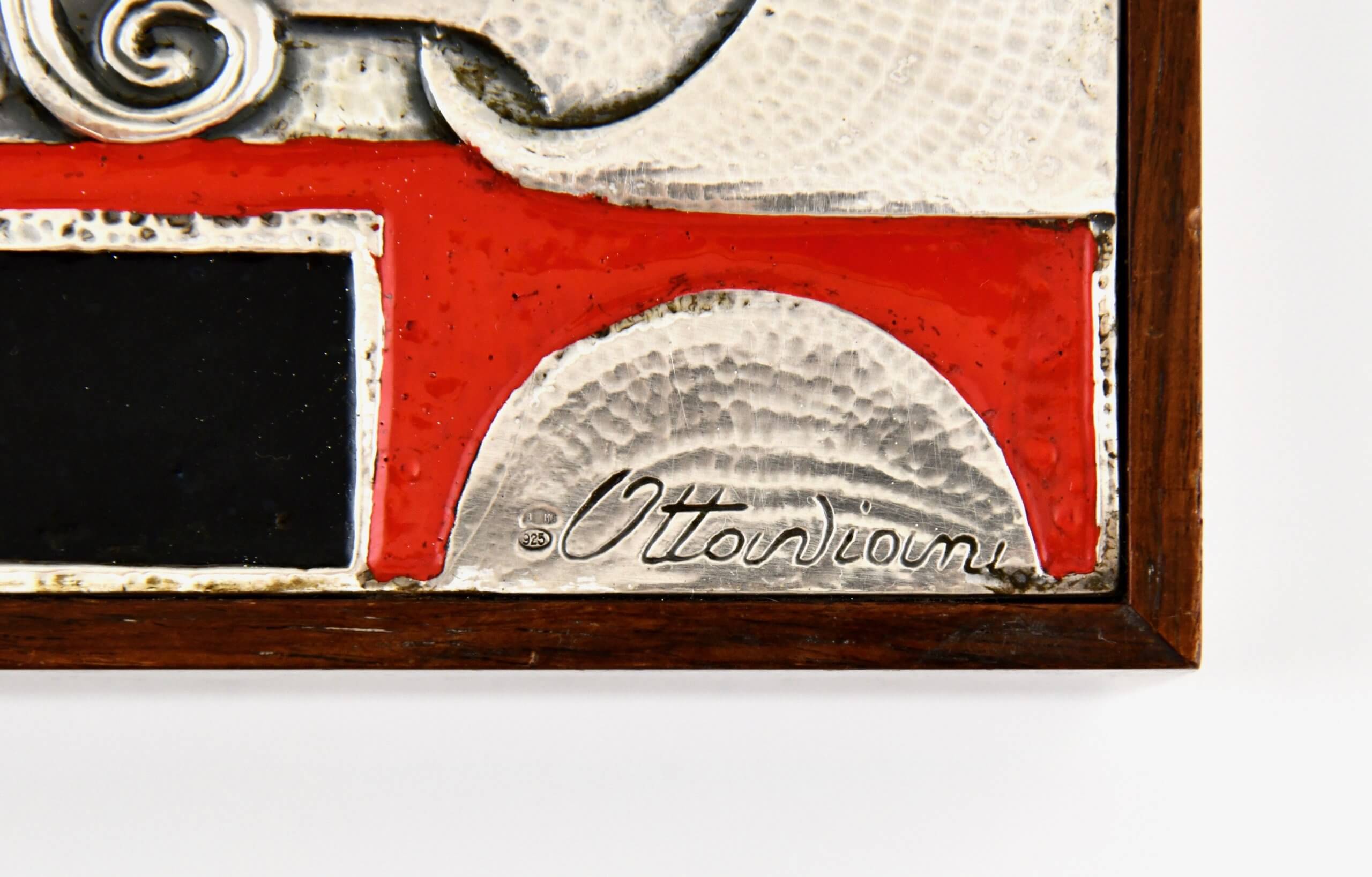 Mid Century Sterling zilver met emaille speelkaartendoos