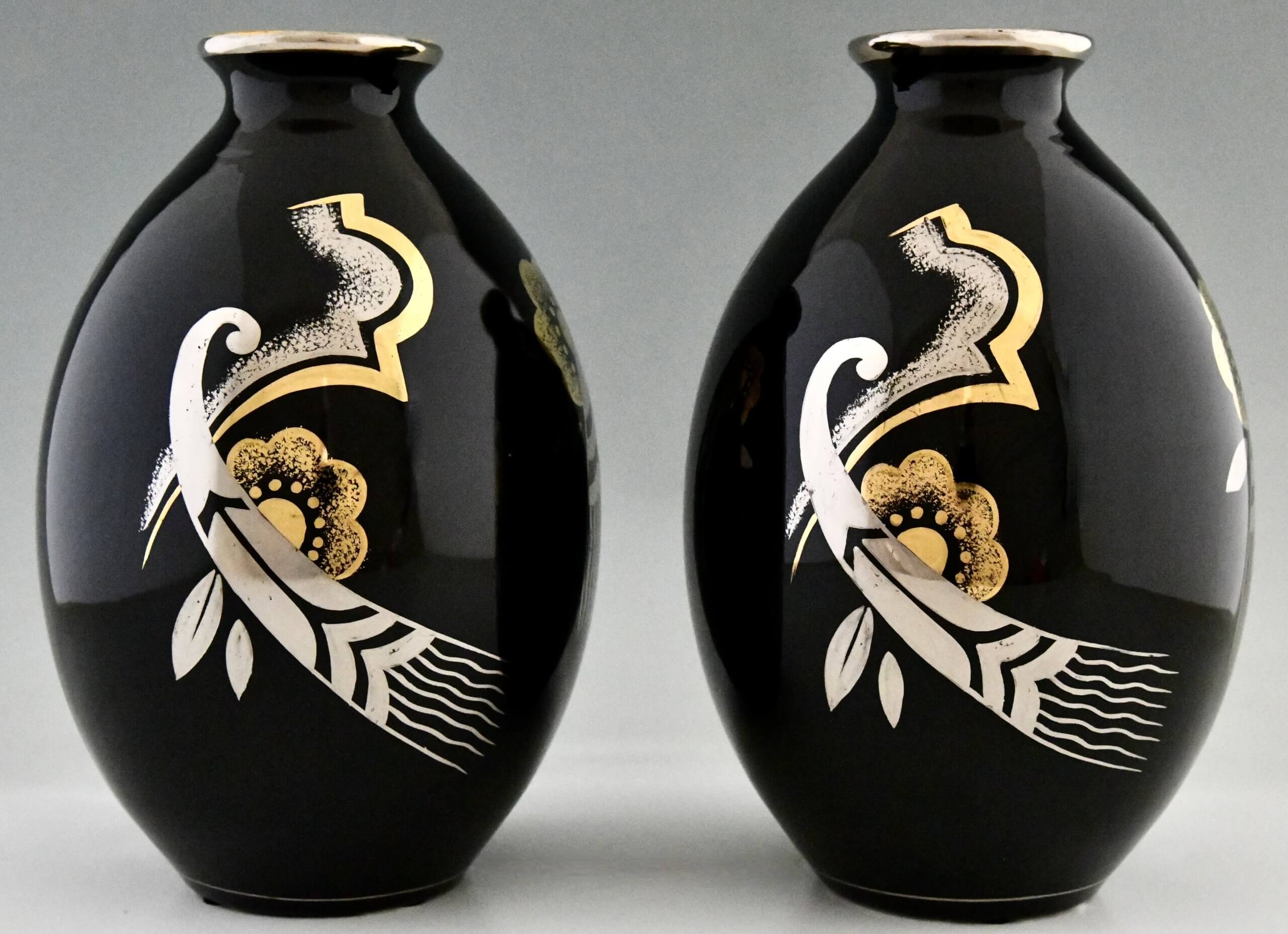 Pair of Art Deco ceramic vases