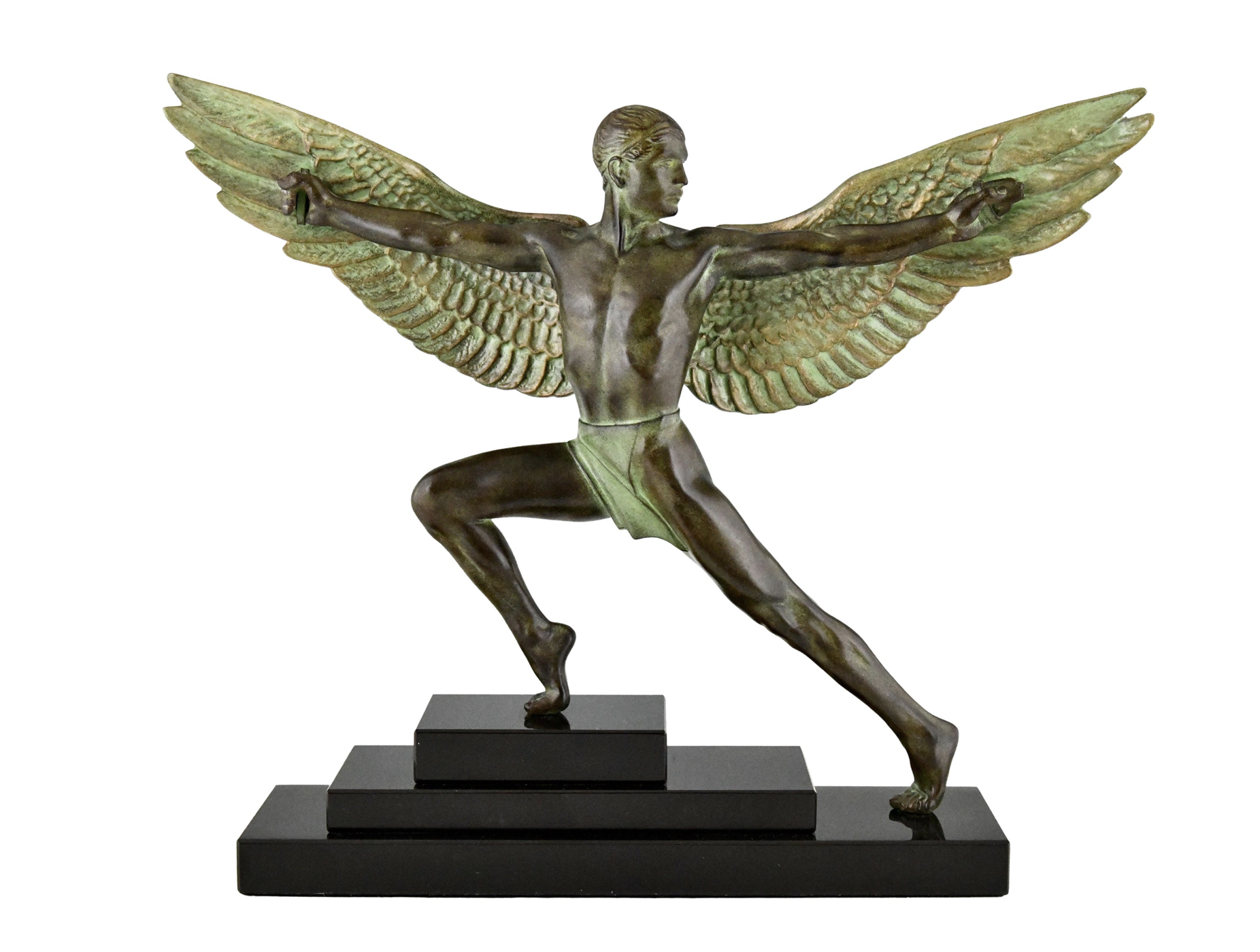 Max Le Verrier Icarus winged male nude Art Deco