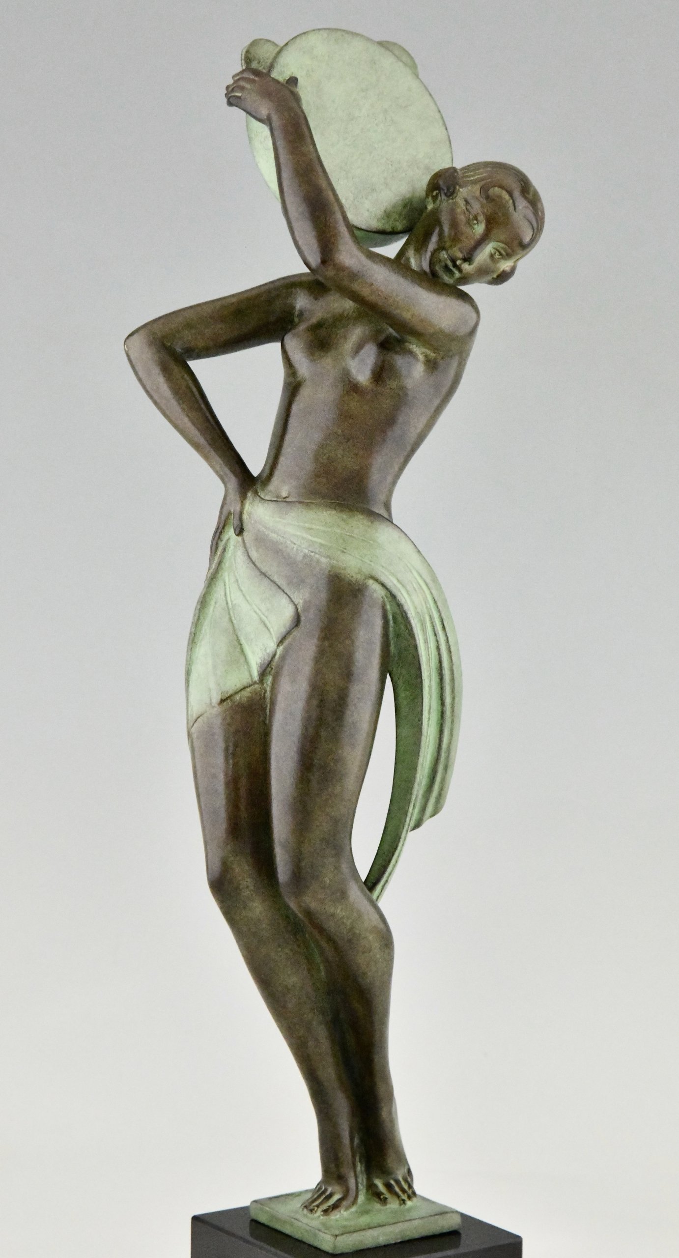 Art Deco style sculpture dancer with tambourine  FARANDOLLE