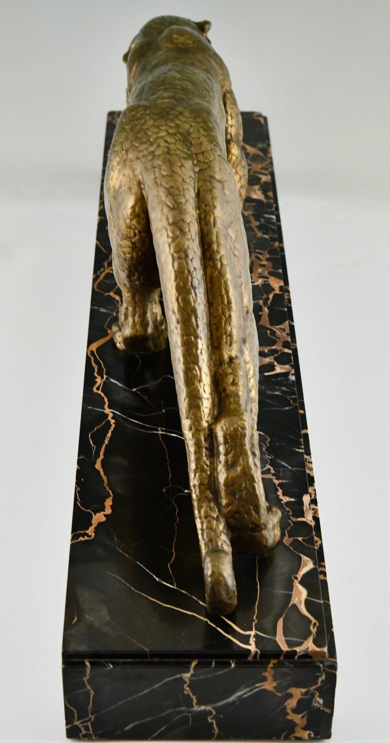 Art Deco bronzen panter sculptuur