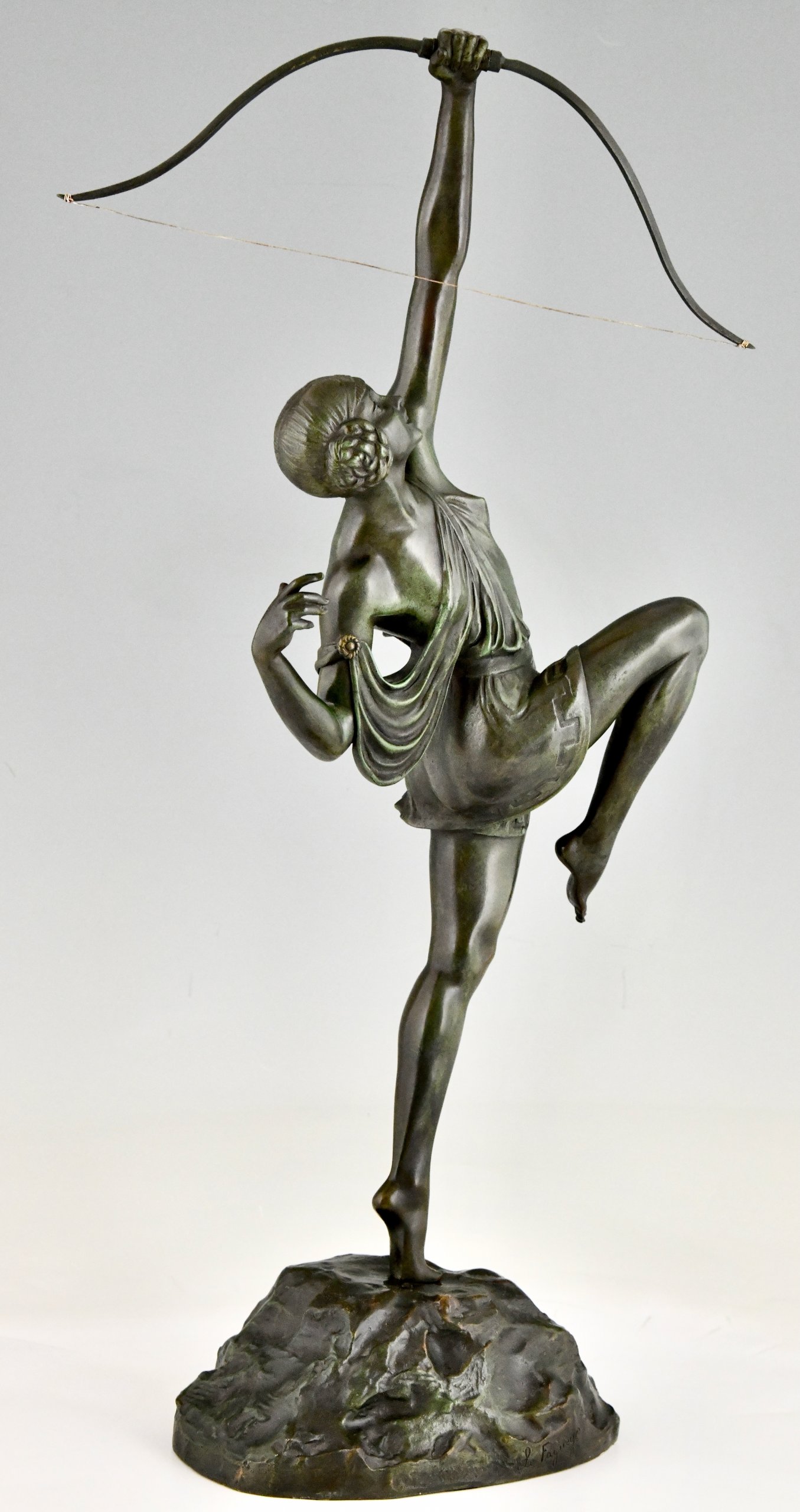 Le Faguays Diana Art Deco bronze sculpture