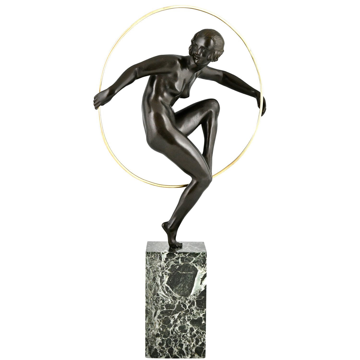 Art Deco bronze hoop dancer Marcel Andre Bouraine - 1