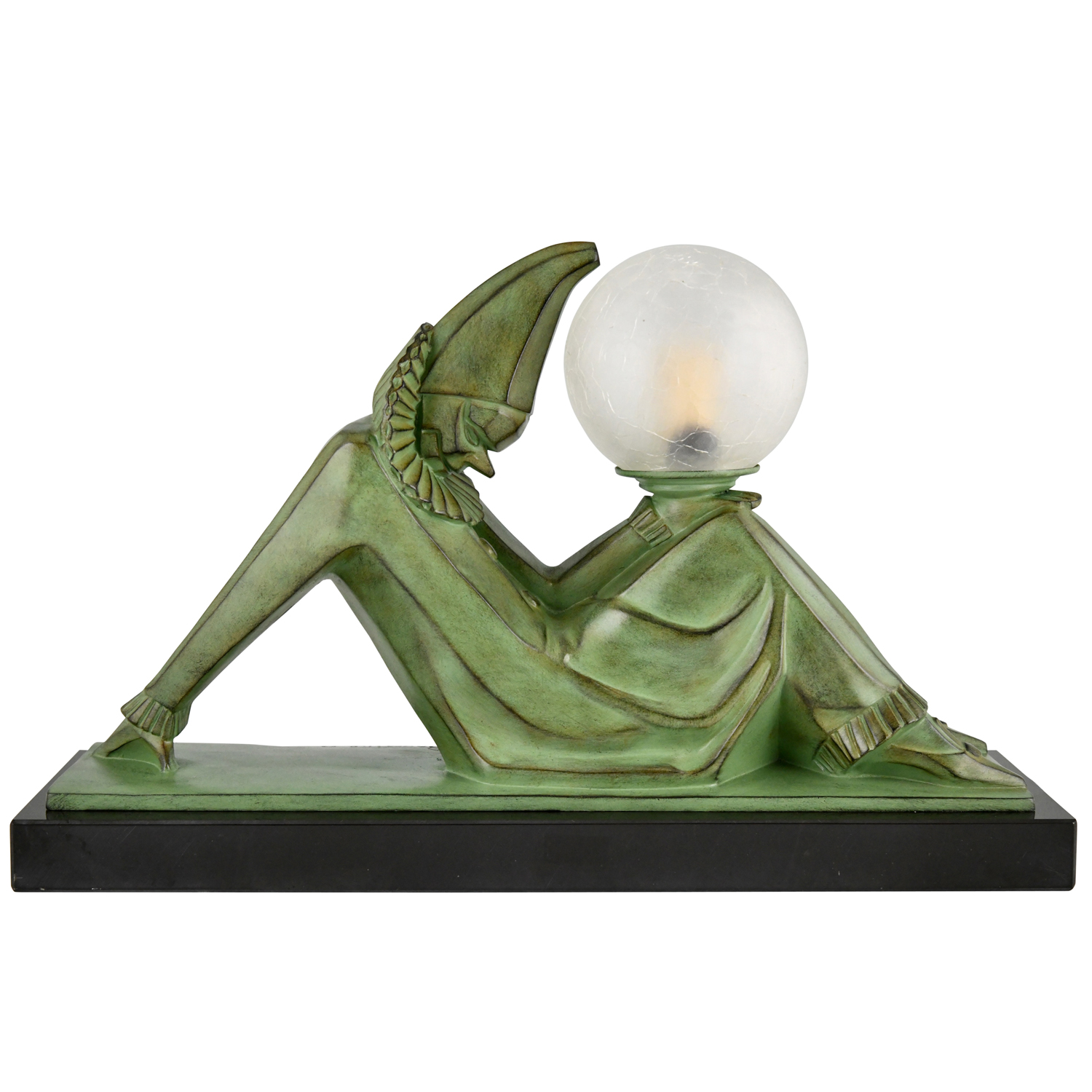Bouraine Max Le Verrier Art Deco lamp Pierrot - 1