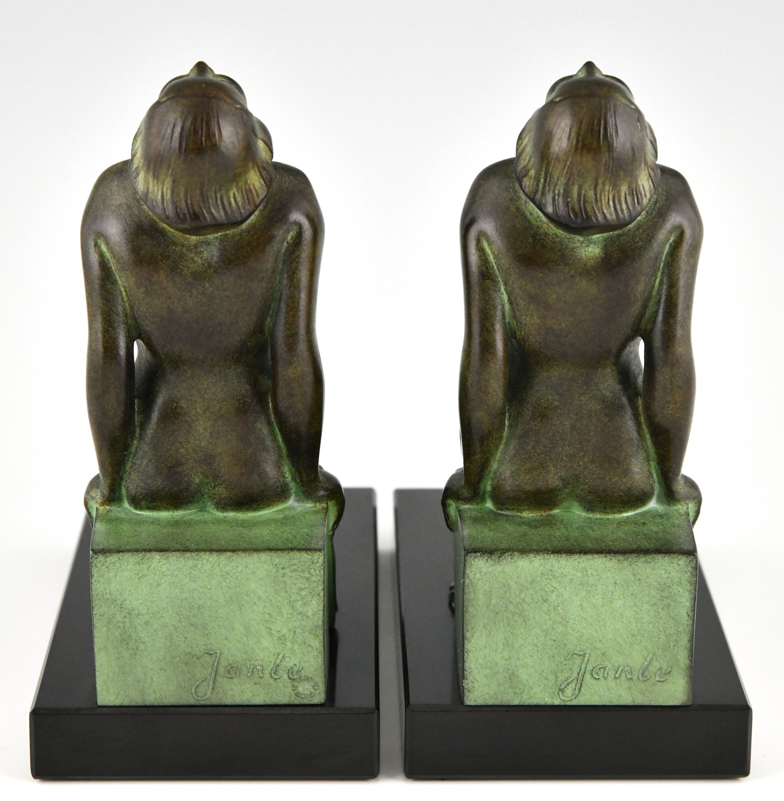 Art Deco style bookends seated nudes INSOUCIANCE