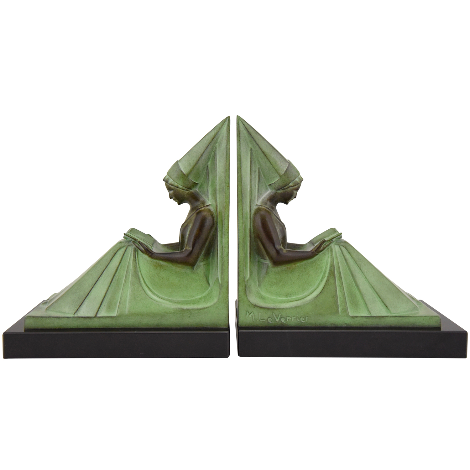 Moyen Age Max Le Verrier Art Deco bookends- 1