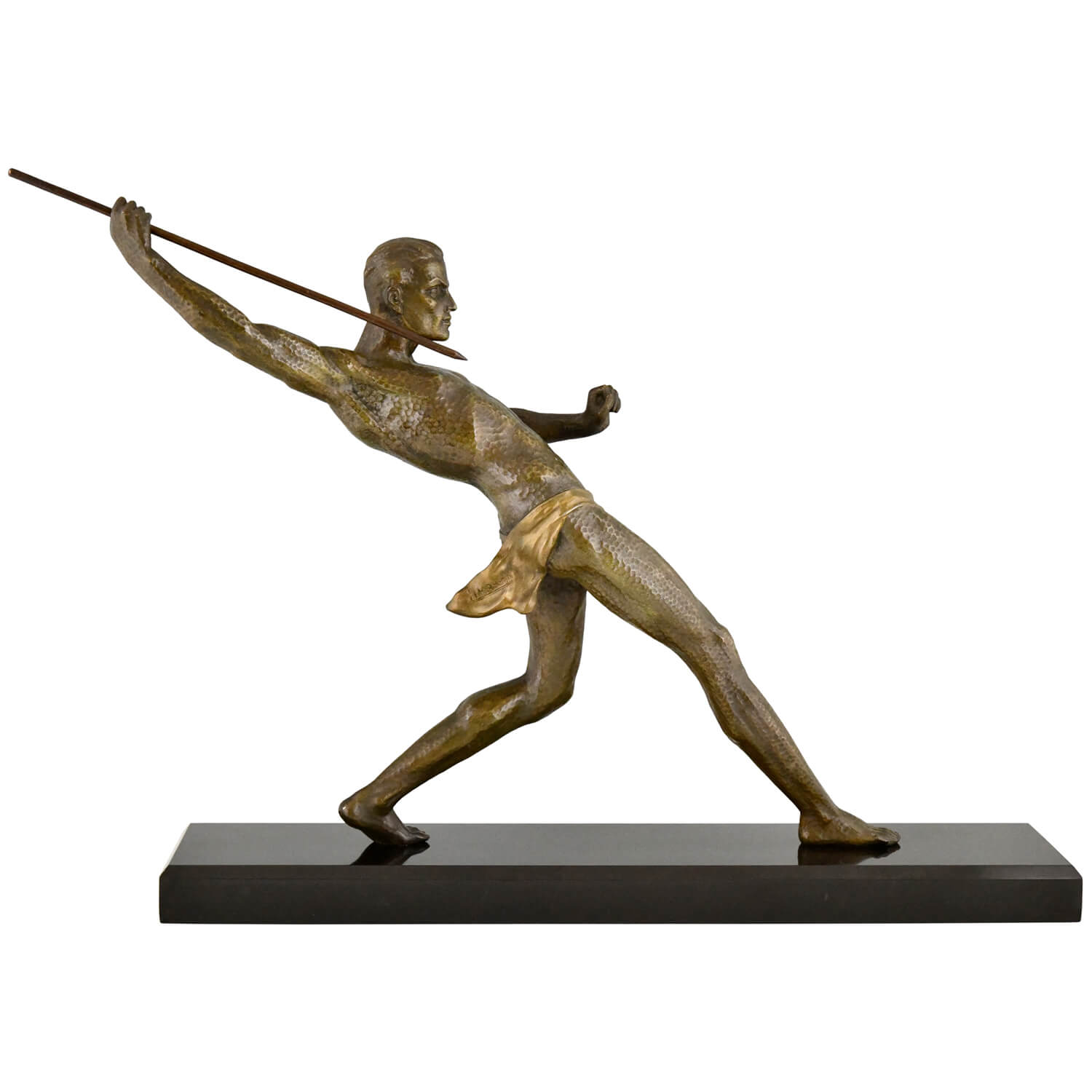 Art Deco sculpture Limousin athlete with spear javelin thrower
