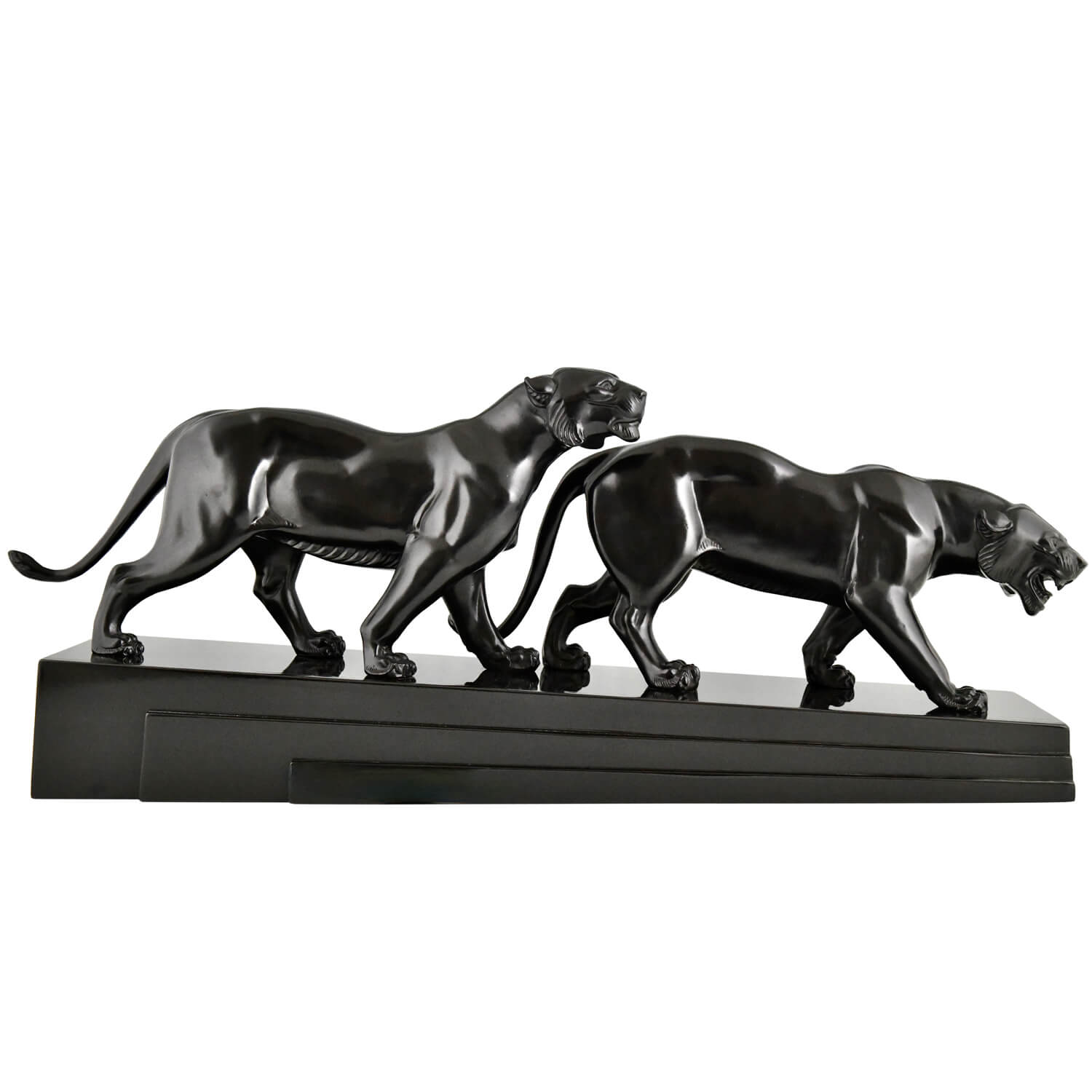 Art Deco sculpture Rochard two panthers