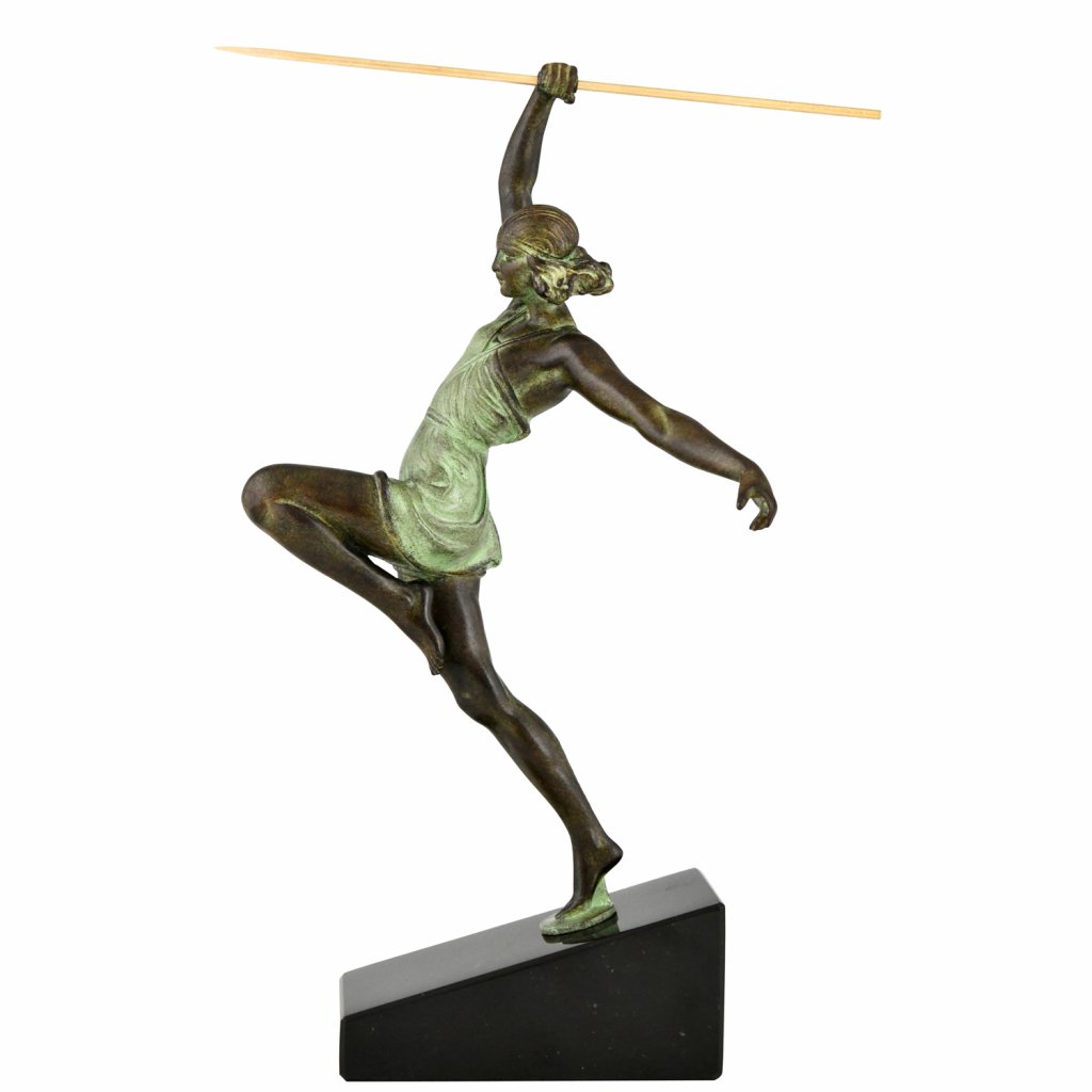 Marcel Bouraine bronze Amazone sculpture - Art deco sculptures bronze clocks vases