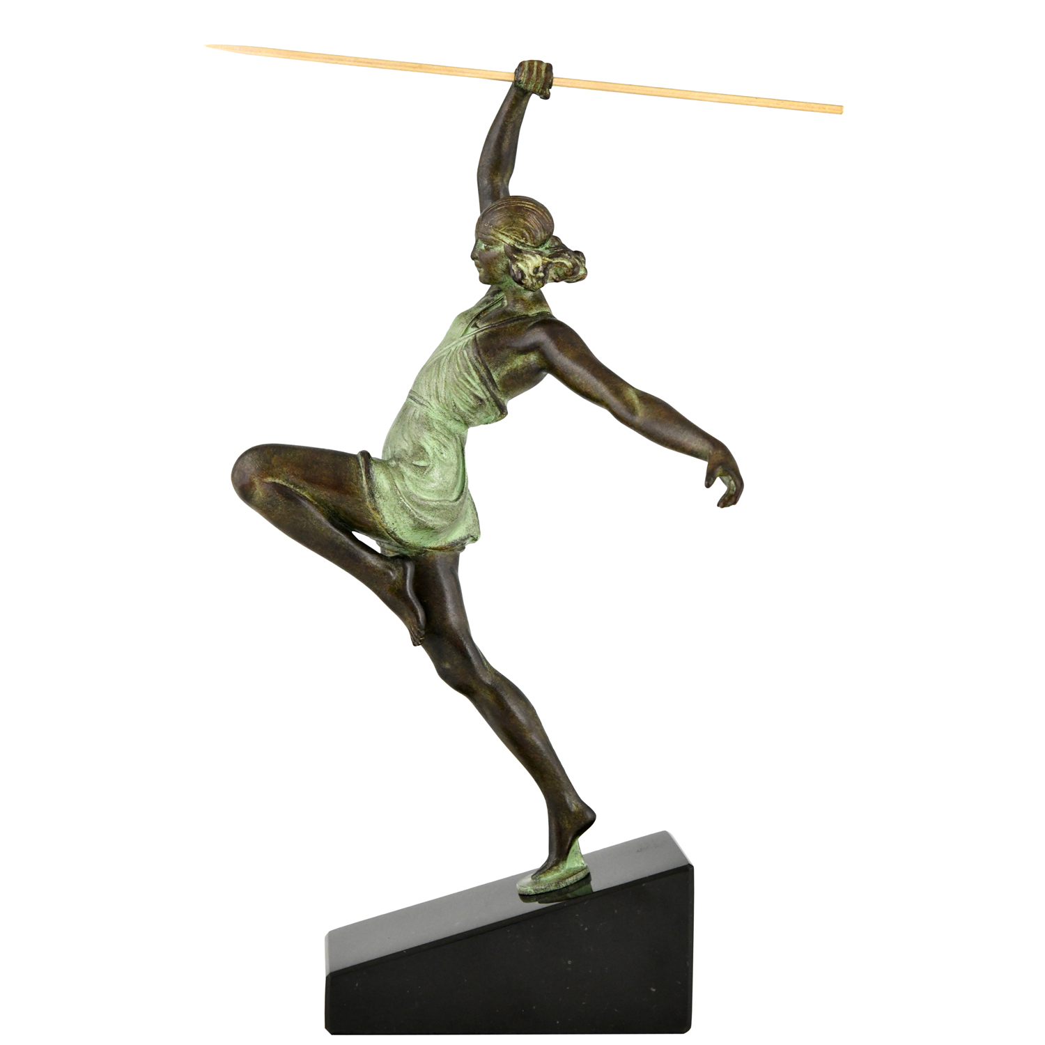 Art Deco Amazone woman with spear Fayral Pierre Le Faguays Max Le Verrier - 1