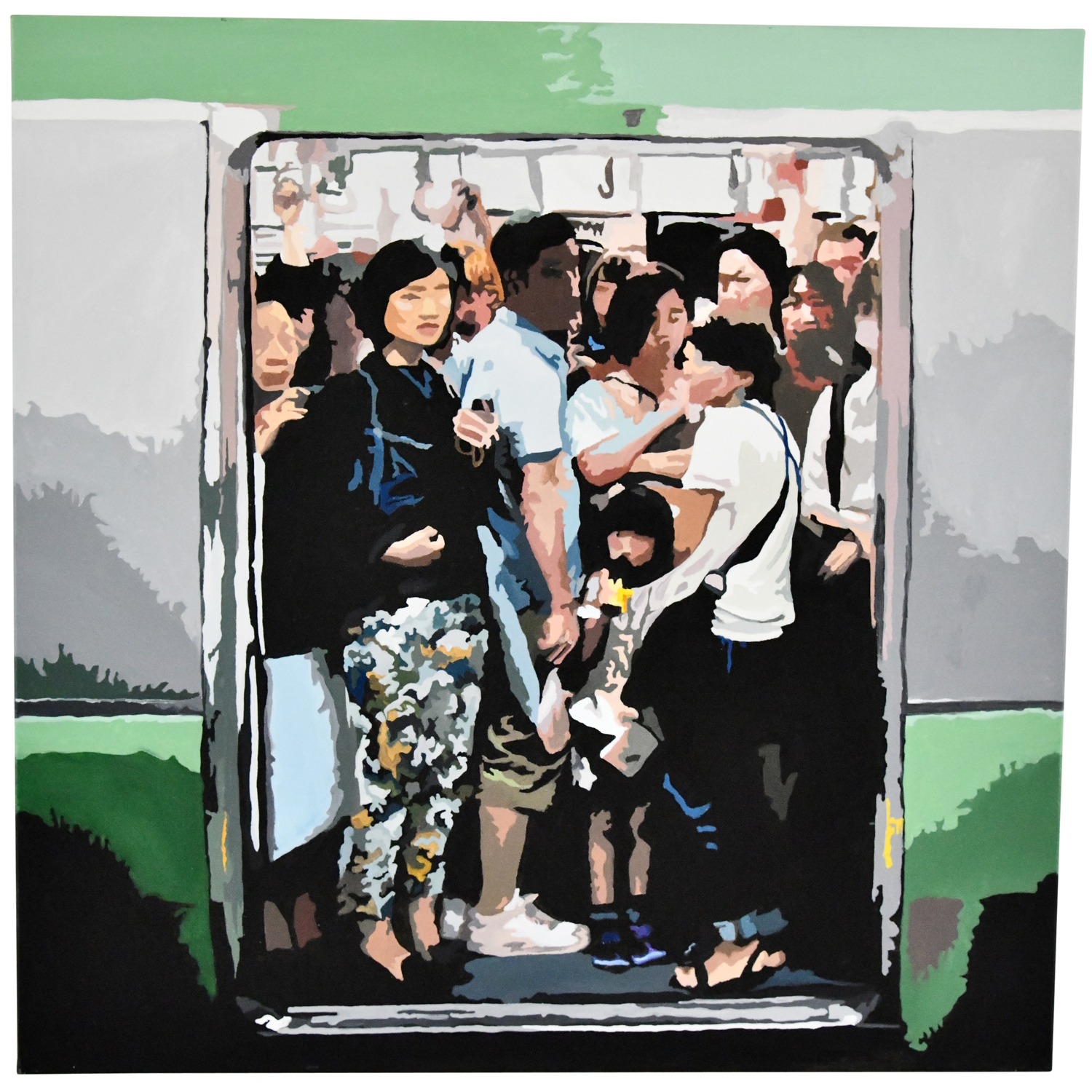Carole Grandgirard Le metro painting - the subway