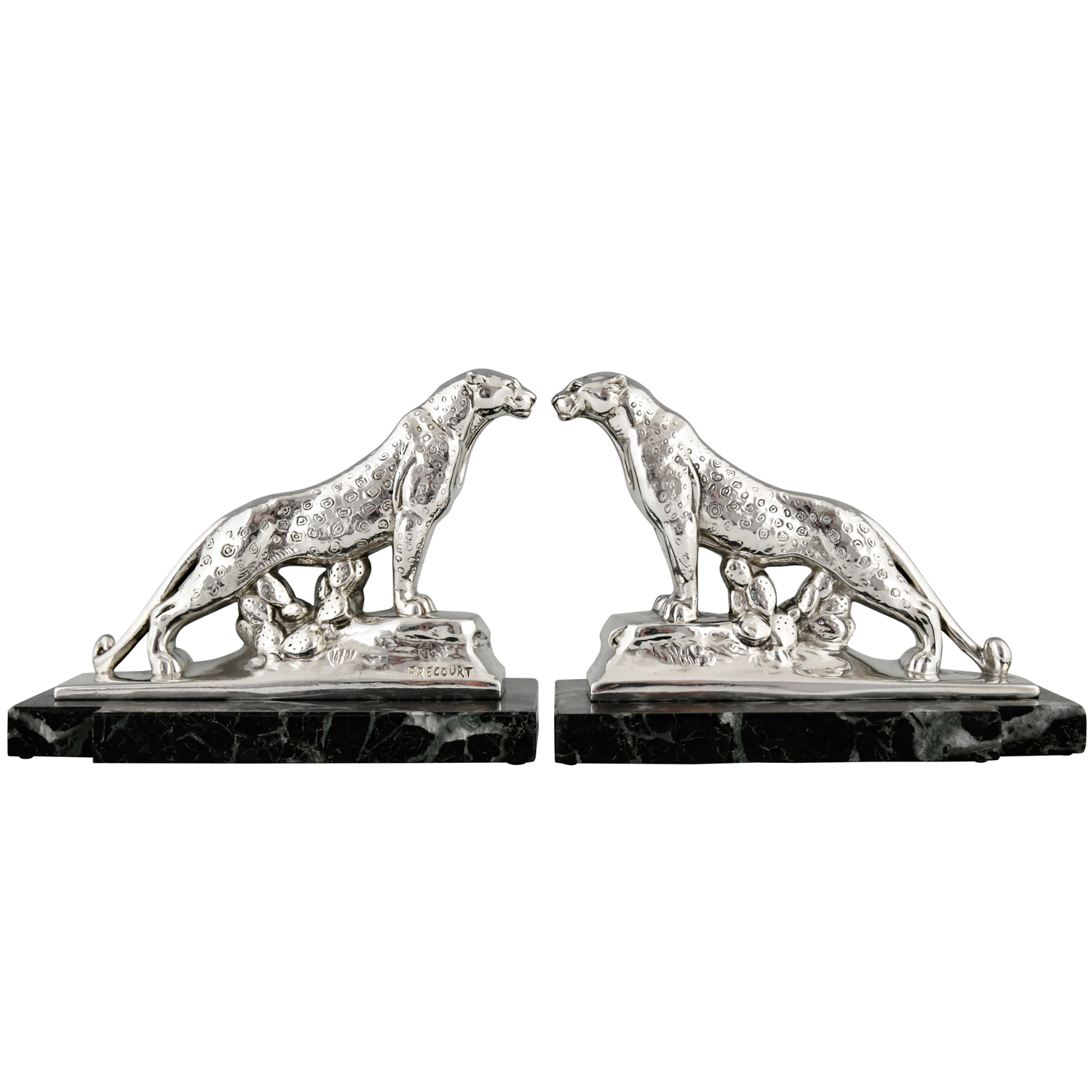 Frecourt Art Deco bookends panther leopard