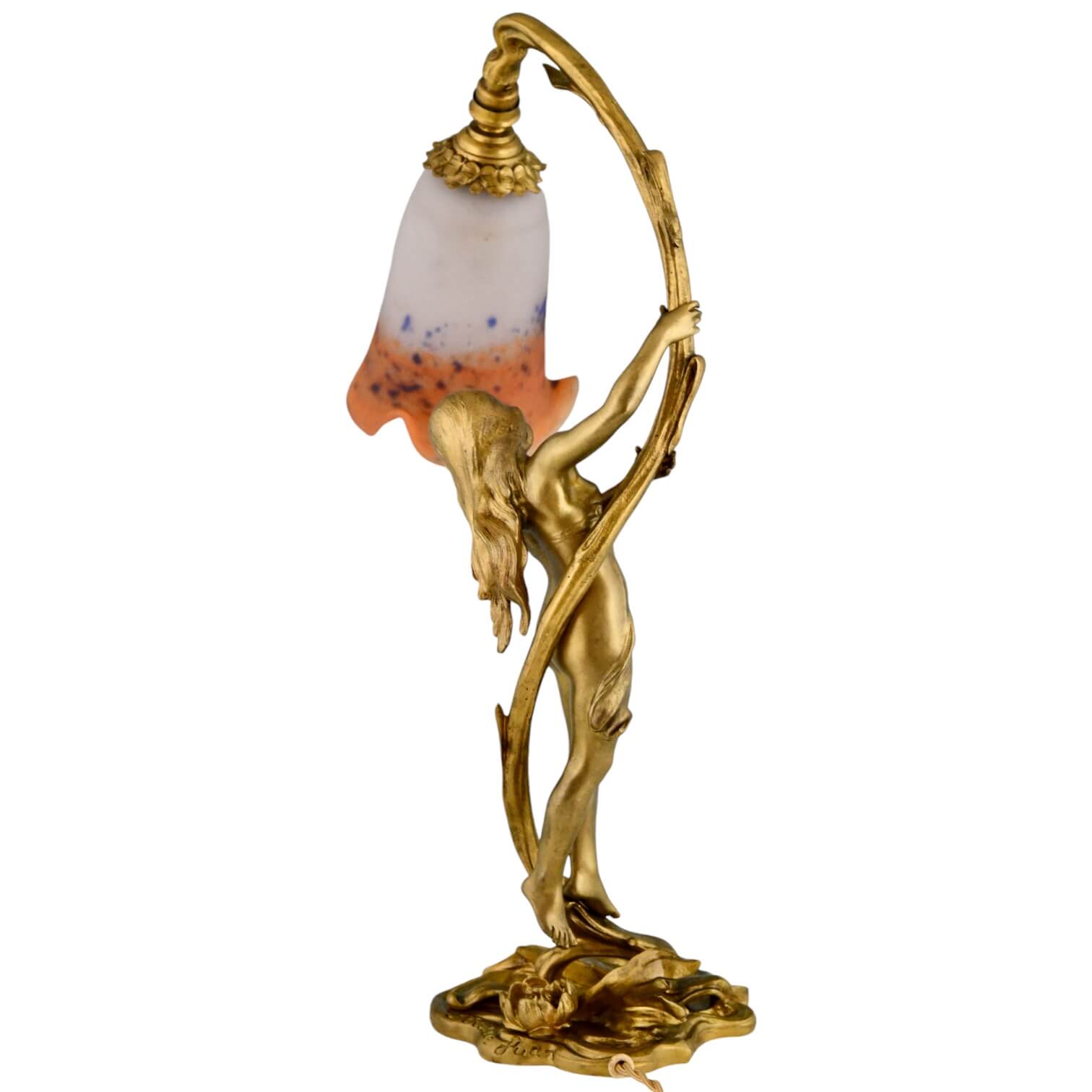 Art deco bronze lady lamp hotsell