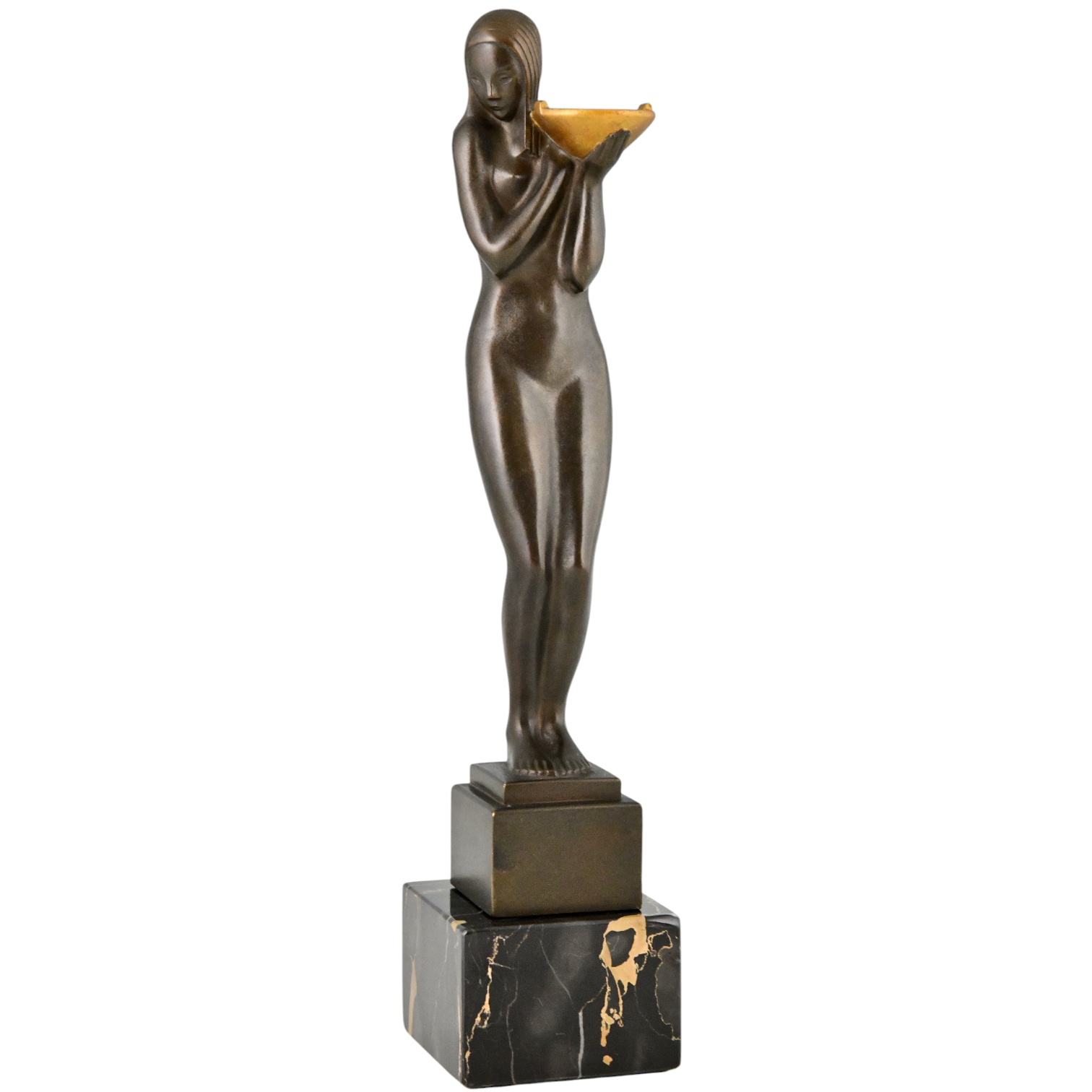Art Deco bronze sculpture nude F. Guiraud - 1-Deconamic
