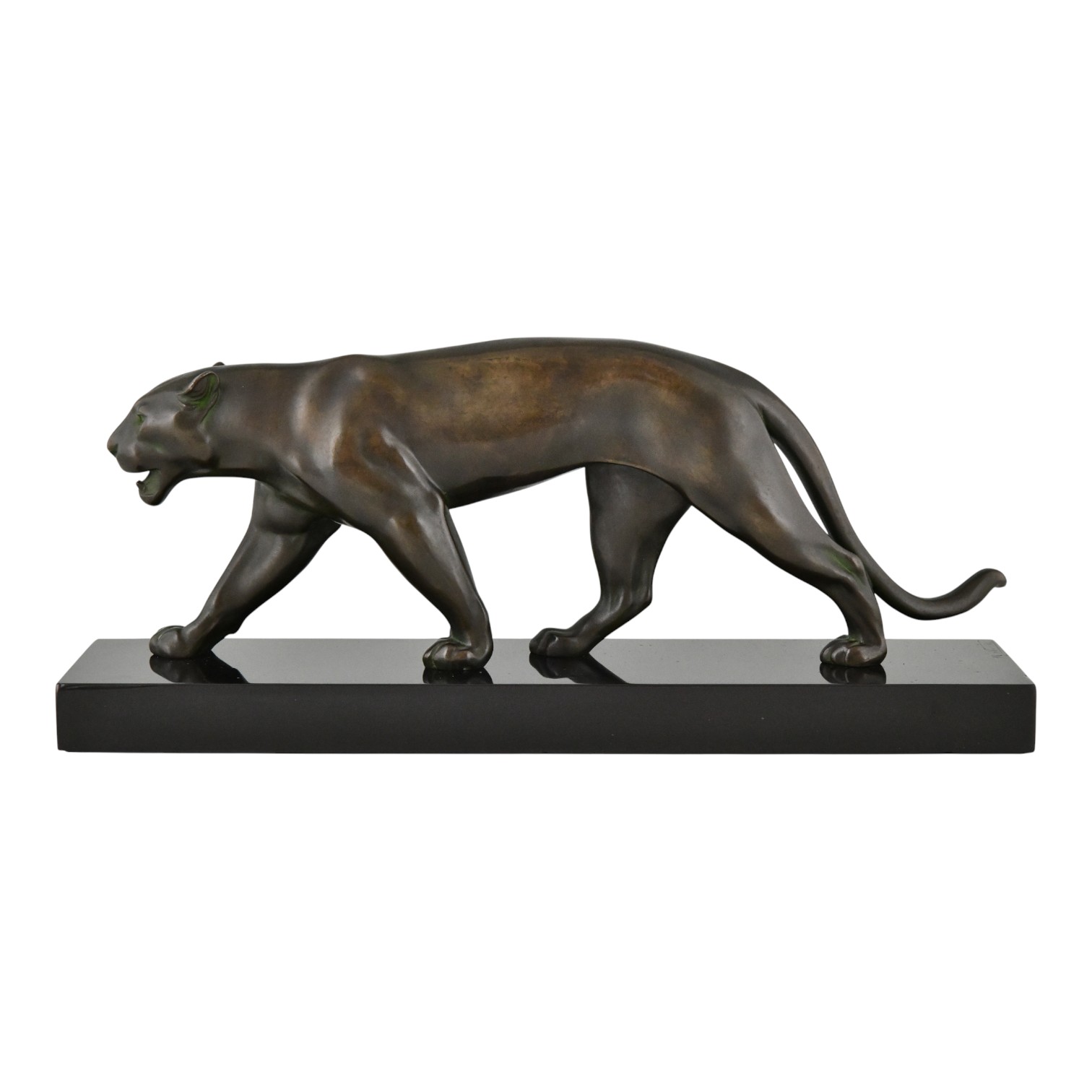 Art Deco Skulptur Panther OUGANDA. Ouganda Max Le Verrier Art Deco panther sculpture - 1-Deconamic