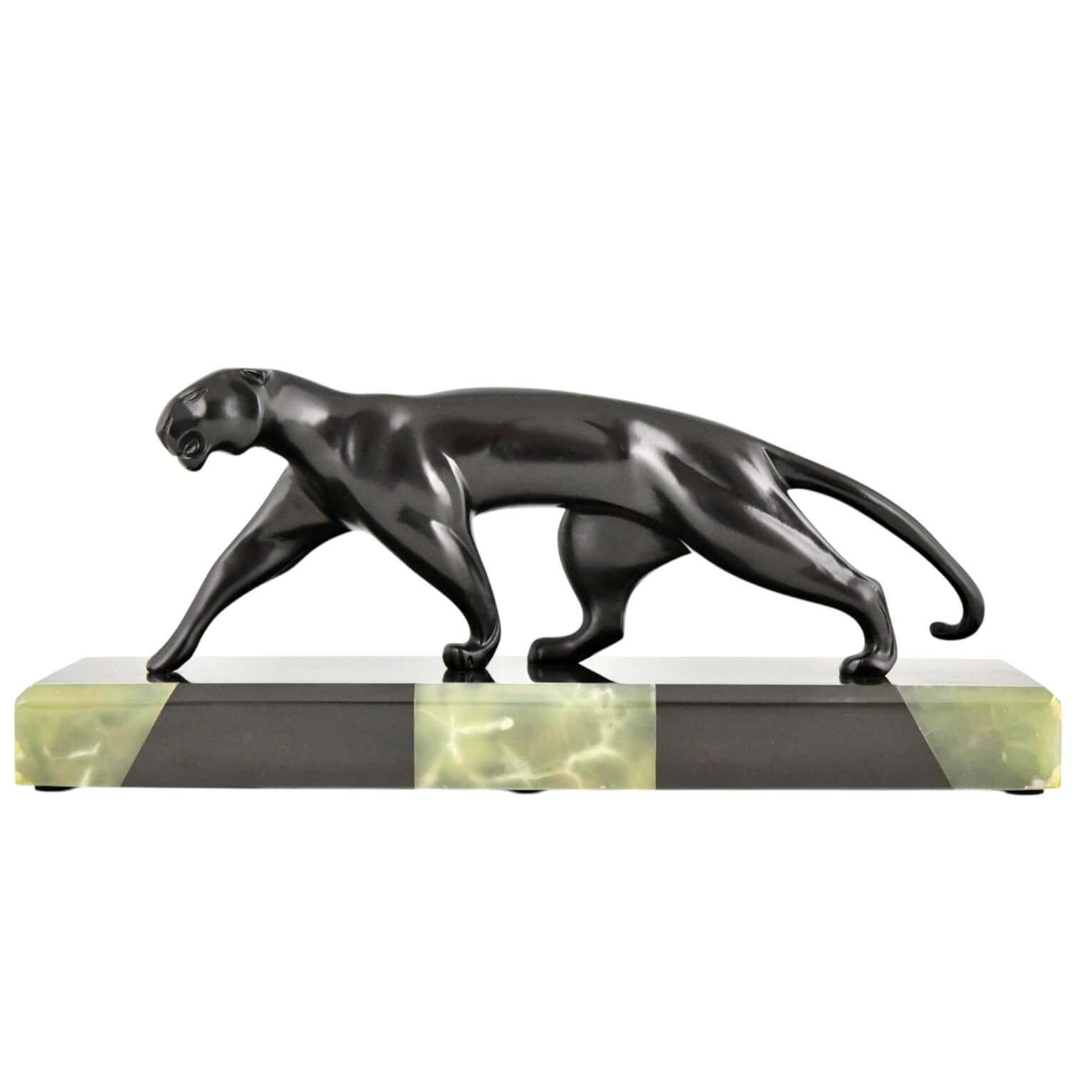 Art Deco bronze panther sculpture Decoux - 1-Deconamic