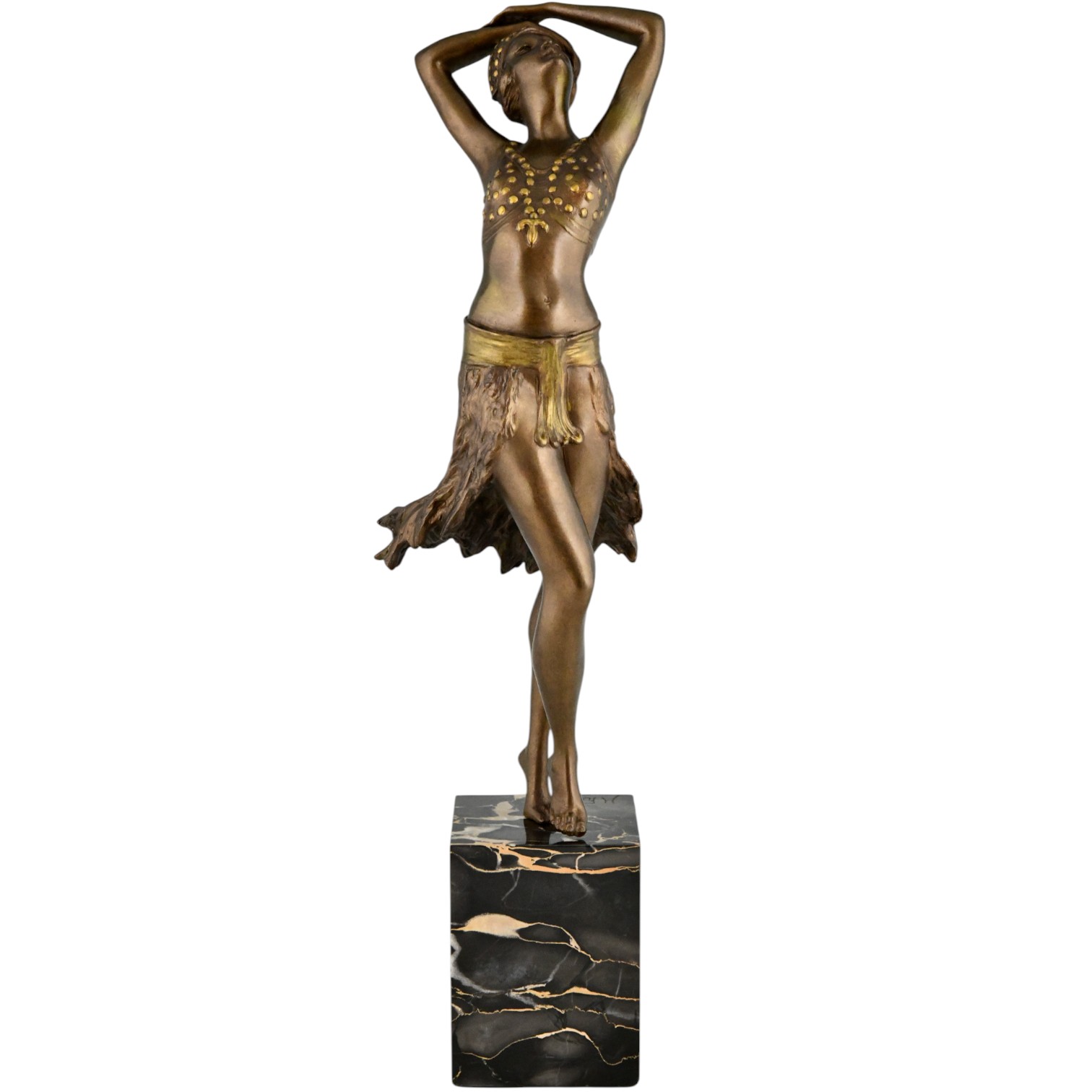 Art deco bronze sculpture dancer Fugère - 1-Deconamic