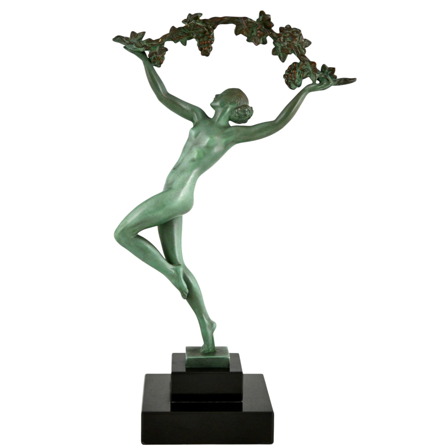 Guerbe Art Deco sculpture dancer Griserie - 1-Deconamic