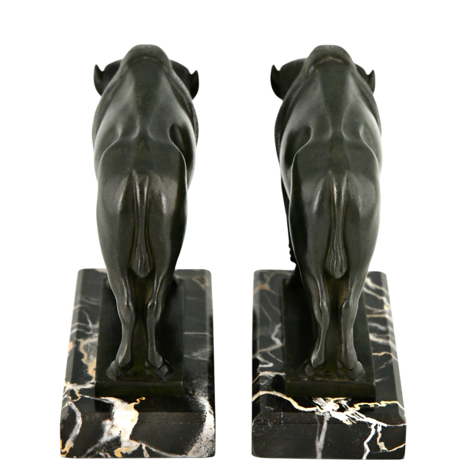 Art Deco bison boekensteunen Art Deco bison boekensteunen