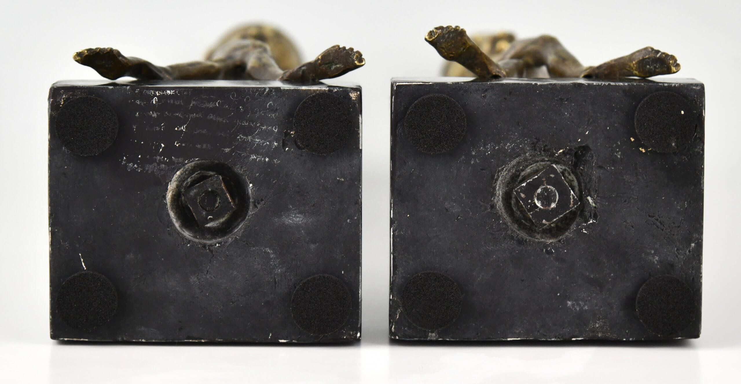 Antique candlesticks Mephisto and bats Antique candlesticks Mephisto and bats