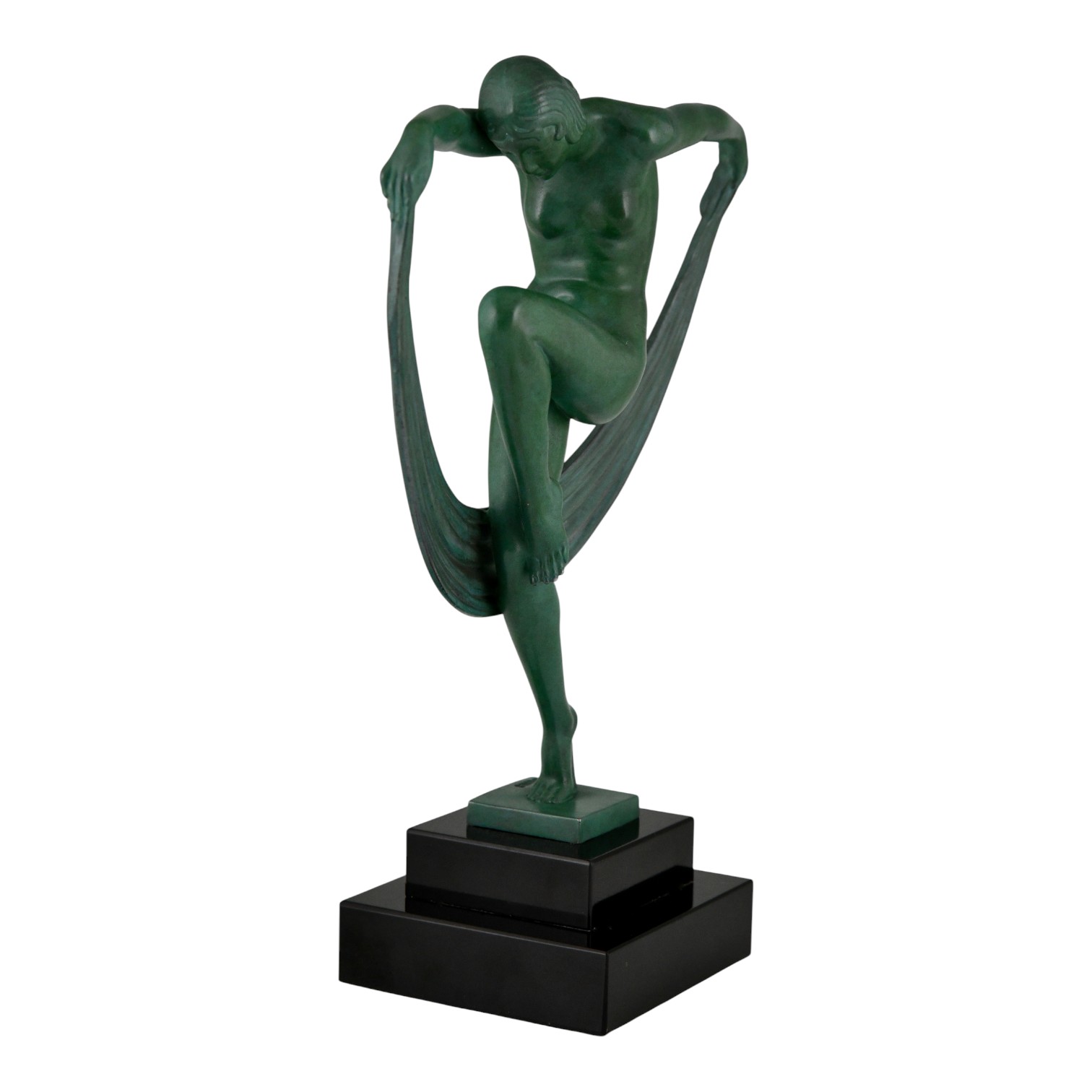 Art Deco sculptuur danseres met sluier FOLIE Art Deco sculptuur danseres met sluier FOLIE