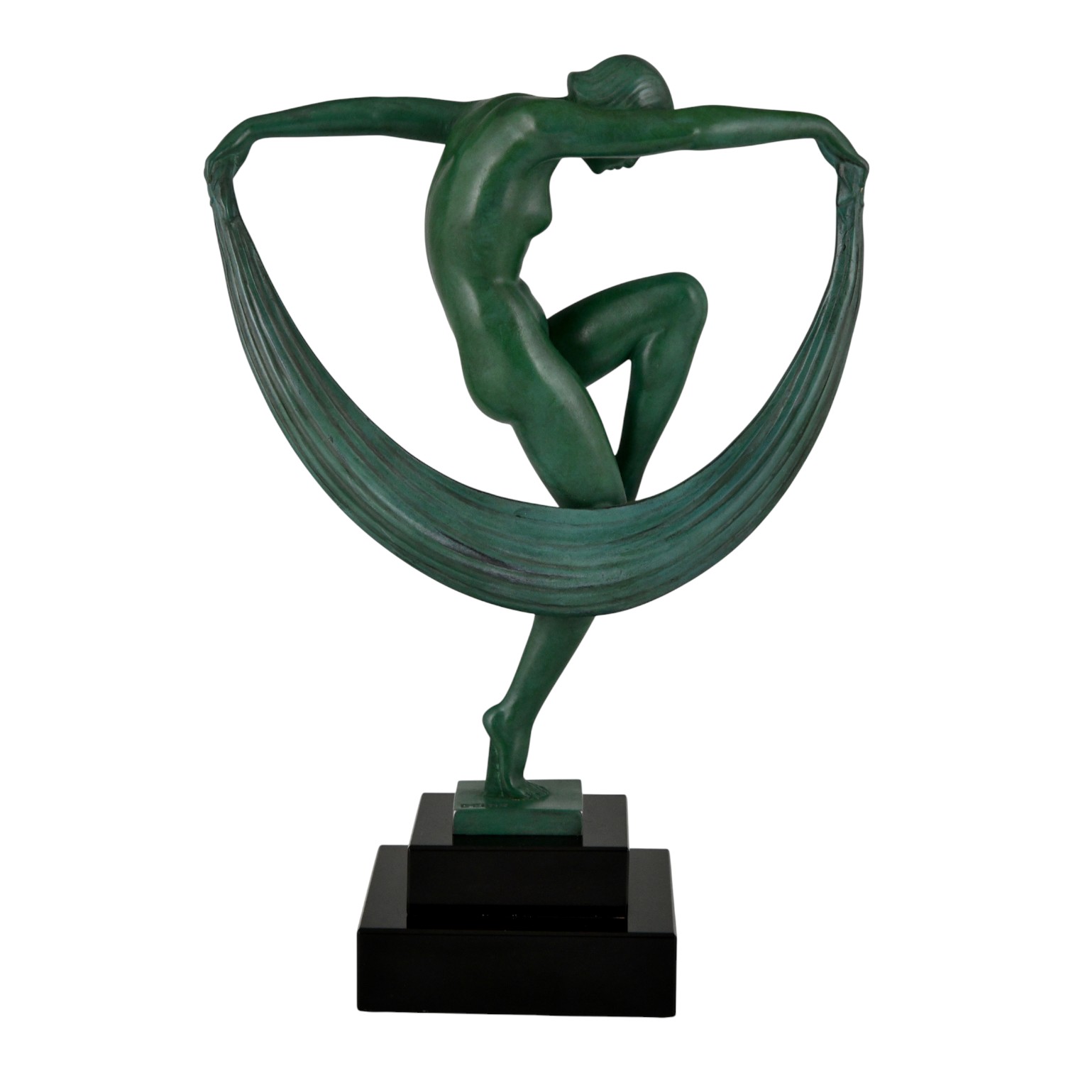 Art Deco sculptuur danseres met sluier FOLIE Art Deco sculptuur danseres met sluier FOLIE