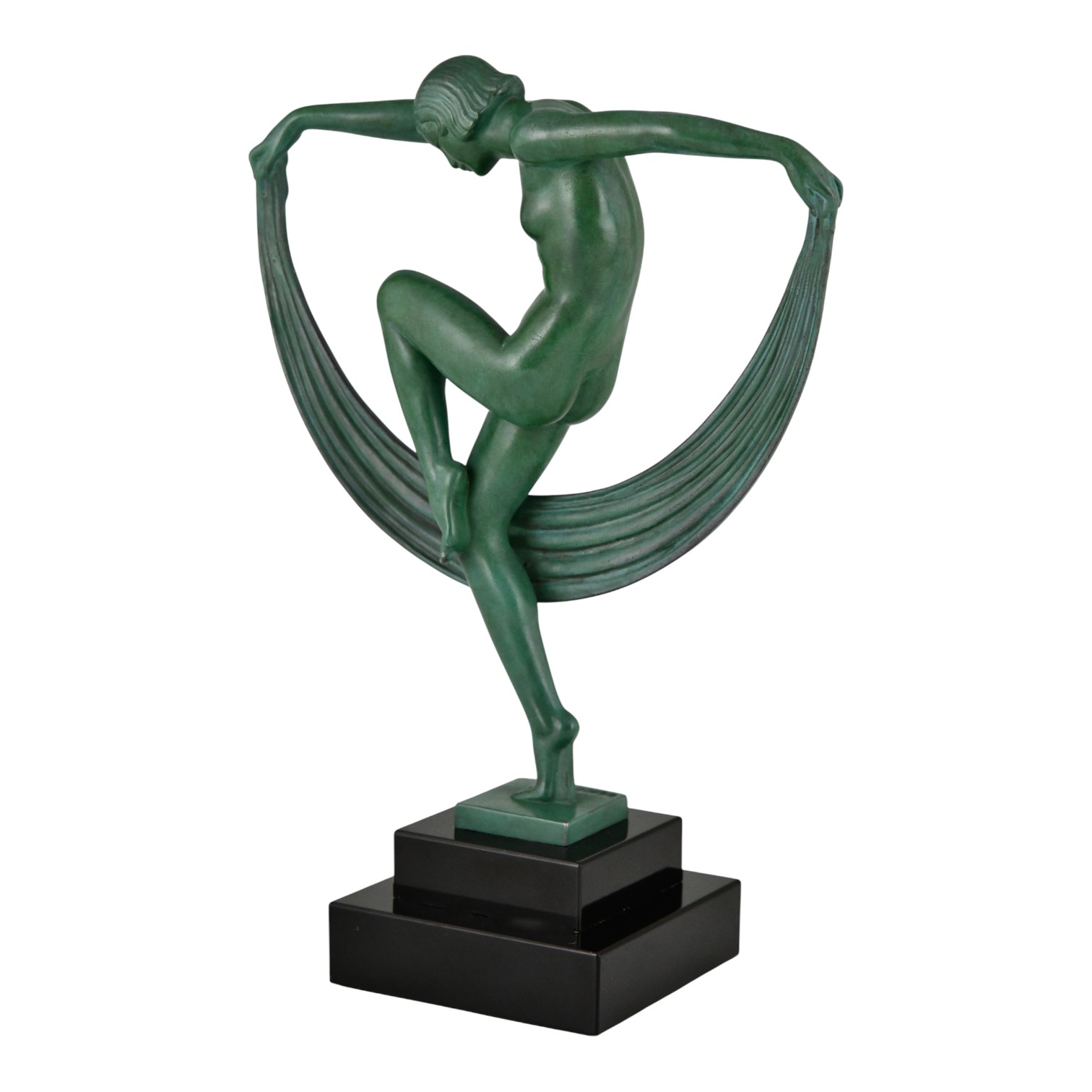 Art Deco sculptuur danseres met sluier FOLIE Art Deco sculptuur danseres met sluier FOLIE