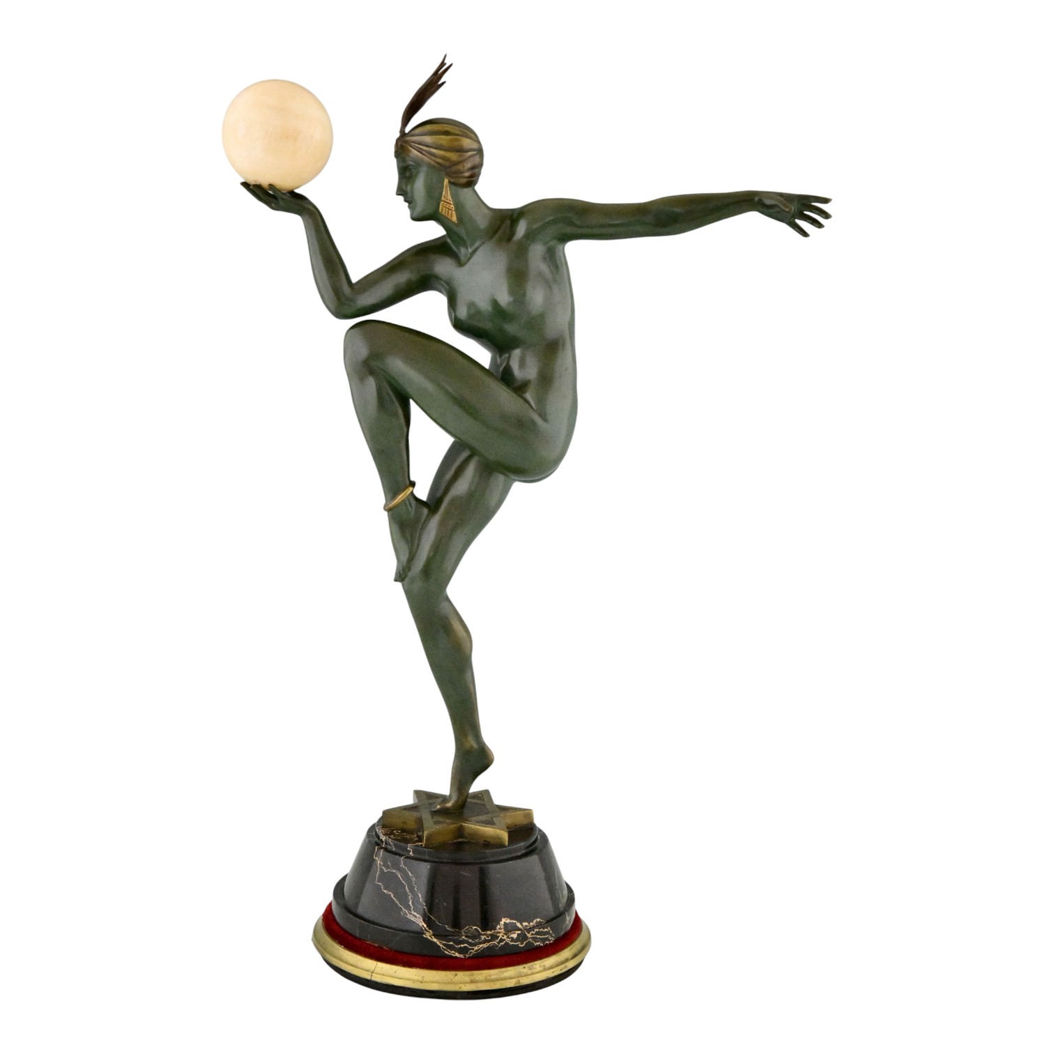 Guiraud Riviere Stella bronze Art Deco dancer sculpture - 1-Deconamic