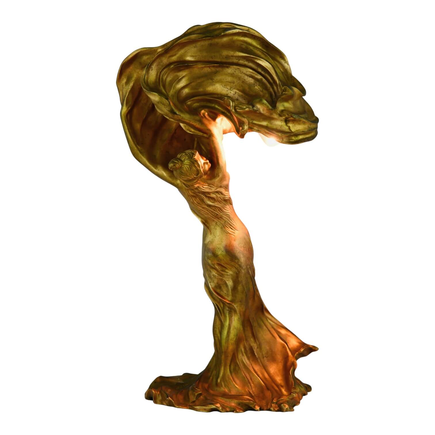 Art Nouveau bronzen lamp Loïe Fuller Art Nouveau bronzen lamp Loïe Fuller