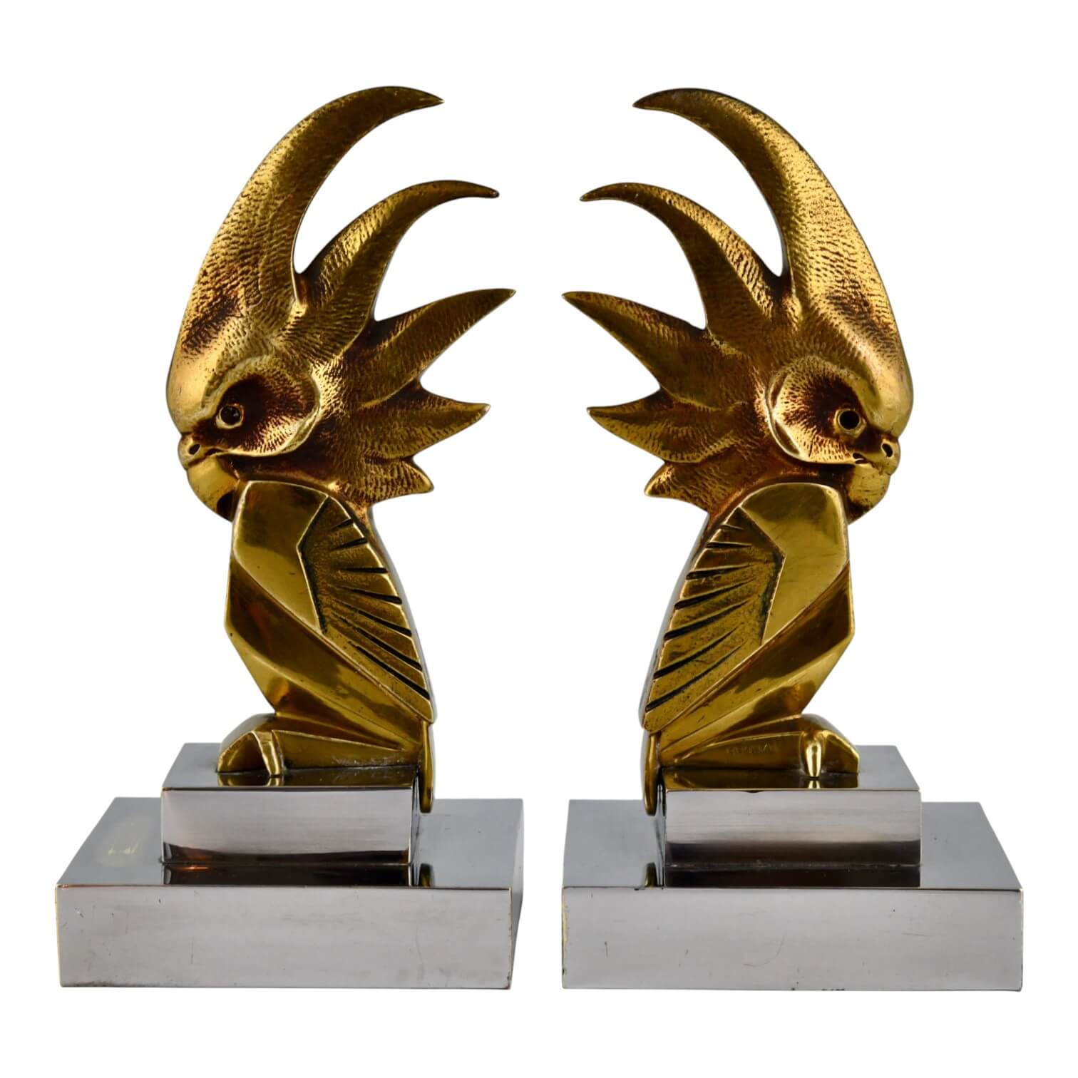 Art Deco bronze Cockatoo bookends Art Deco Bronze Cockatoo bookends Donarel - 1-Deconamic