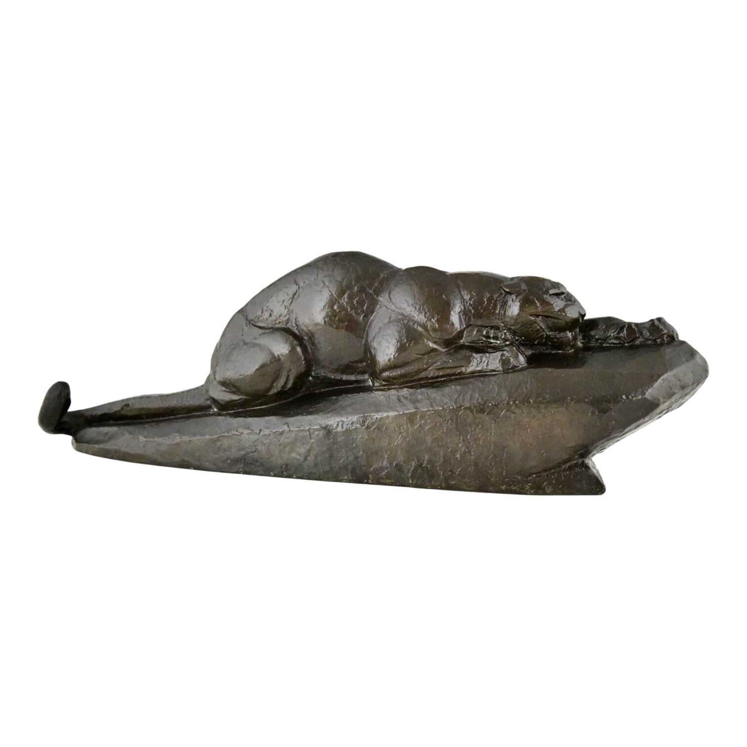 Art Deco bronzen panter sculptuur Art Deco bronzen panter sculptuur