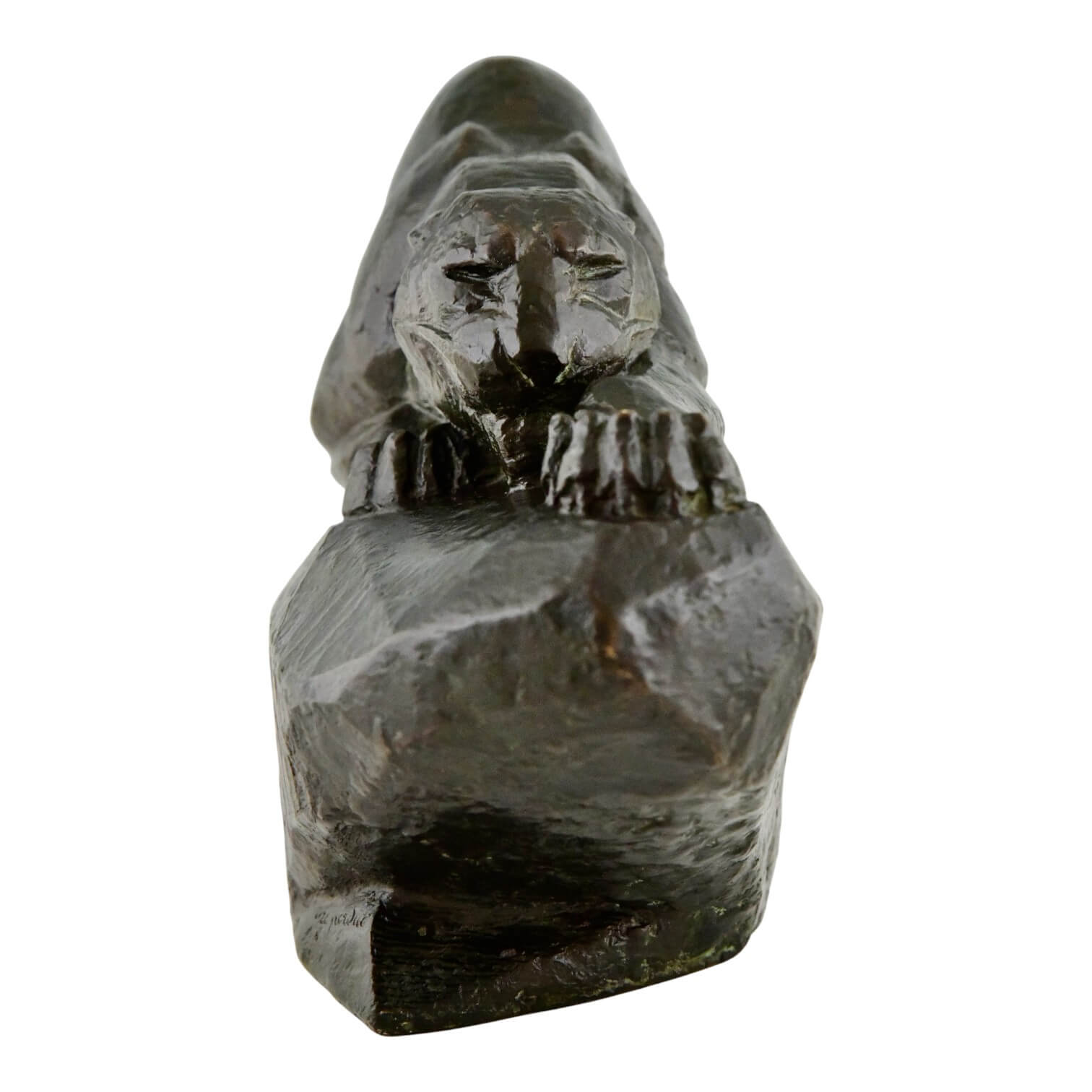 Art Deco bronzen panter sculptuur Art Deco bronzen panter sculptuur