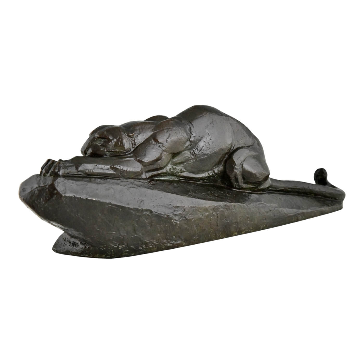 Art Deco bronzen panter sculptuur Art Deco bronzen panter sculptuur