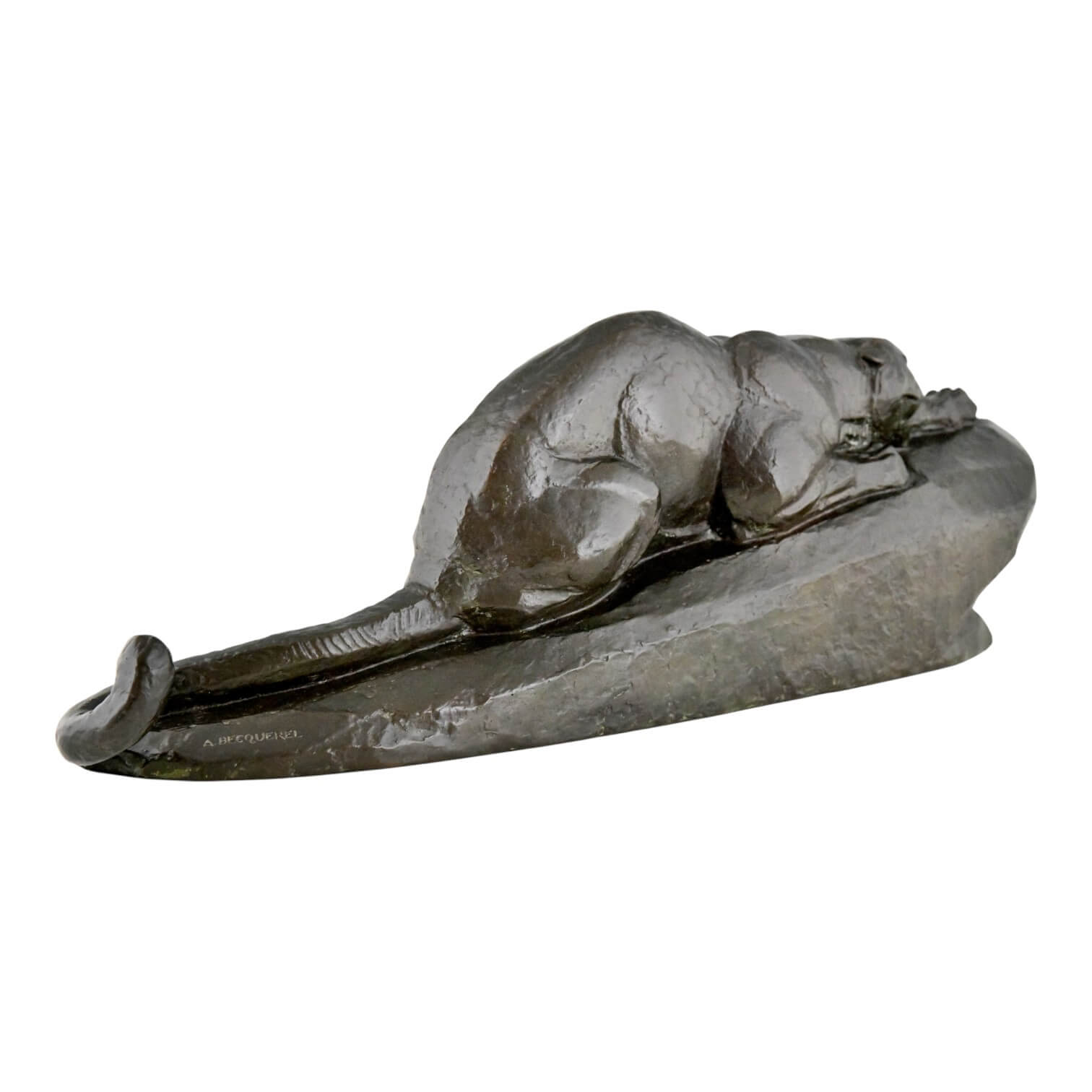 Art Deco bronzen panter sculptuur Art Deco bronzen panter sculptuur