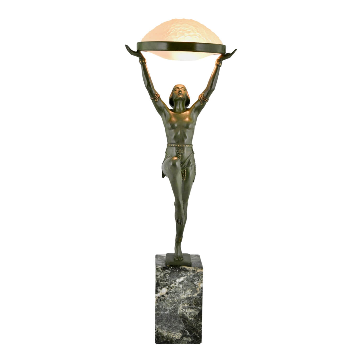 Art Deco lamp met danseres DANSEUSE A LA COUPE Art Deco lamp met danseres DANSEUSE A LA COUPE