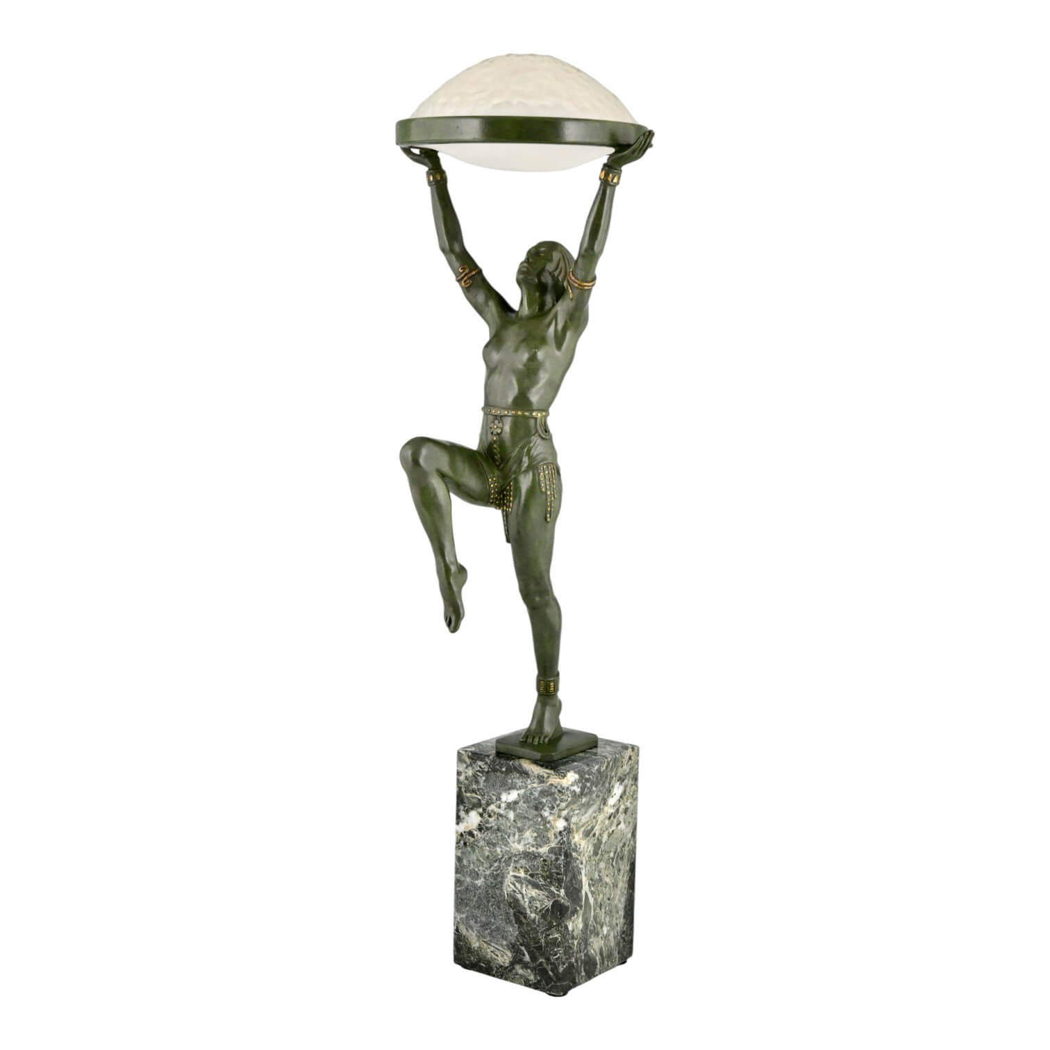 Art Deco lamp Max Le Verrier Danseuse a la coupe - 3-Deconamic