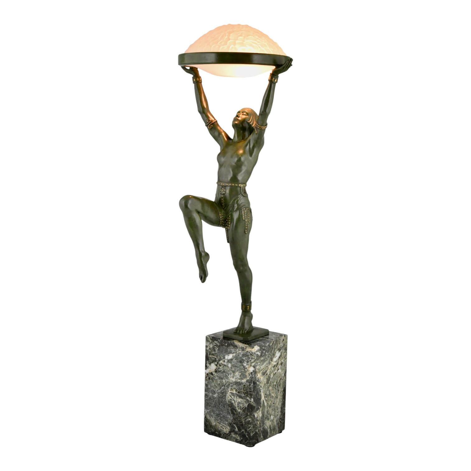 Art Deco lamp met danseres DANSEUSE A LA COUPE Art Deco lamp met danseres DANSEUSE A LA COUPE