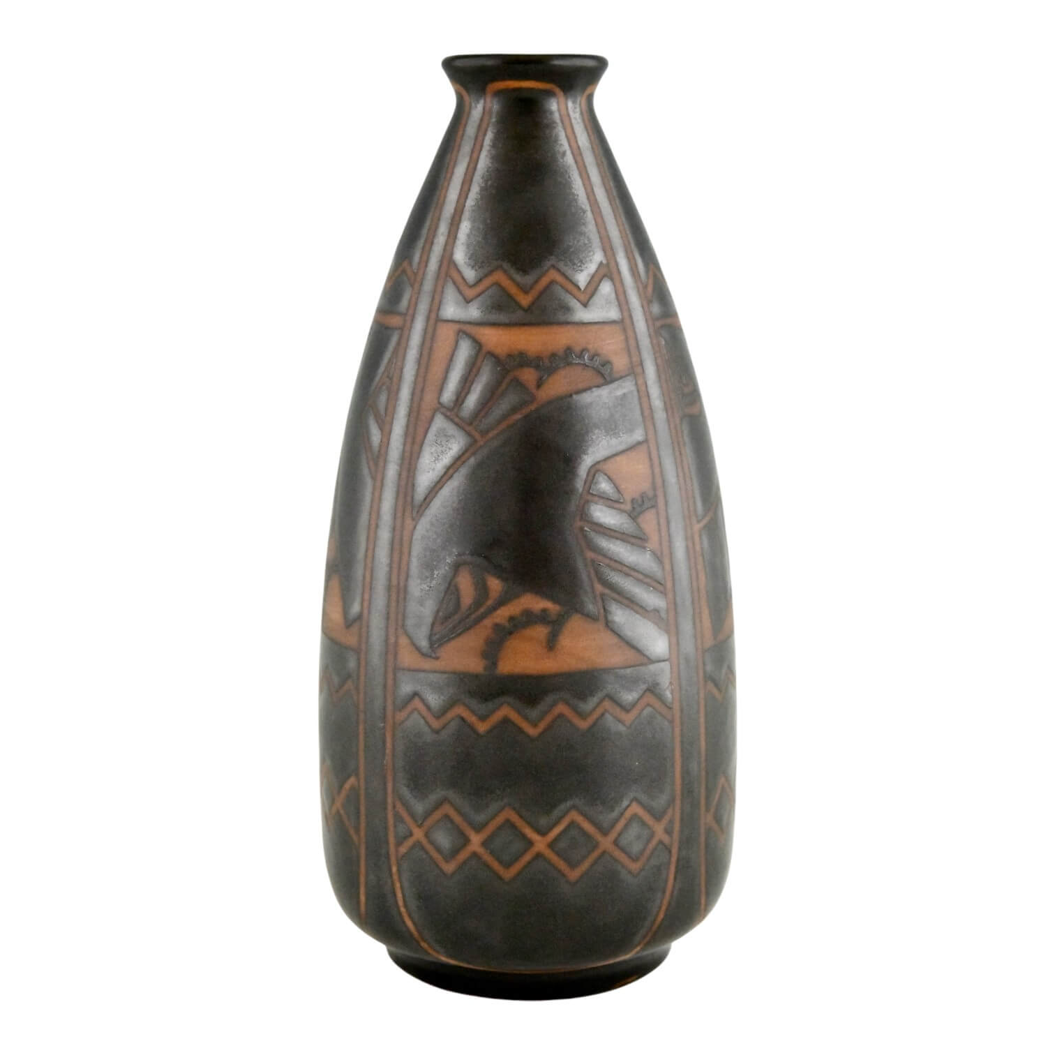 Art Deco vase Catteau Keramis birds Boch Grès - 1-Deconamic