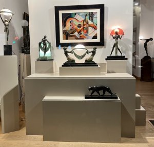 Max Le Verrier Lampen im Art-déco-Stil, Skulpturenlampen-Kollektion bei Deconamic
