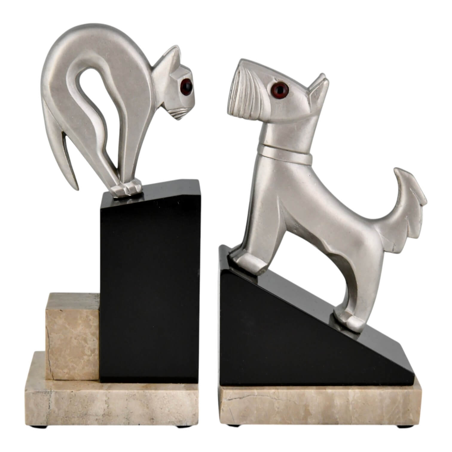 Art Deco bookends cat & dog - 1-Deconamic