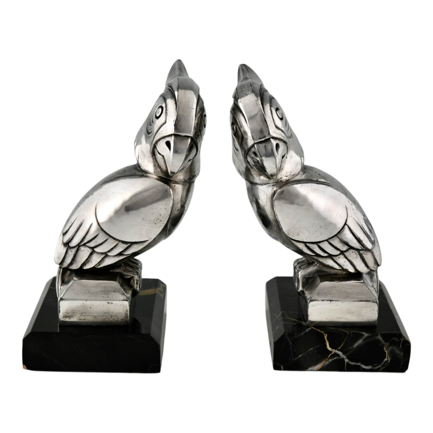 Art Deco papegaai boekensteunen Art Deco papegaai boekensteunen