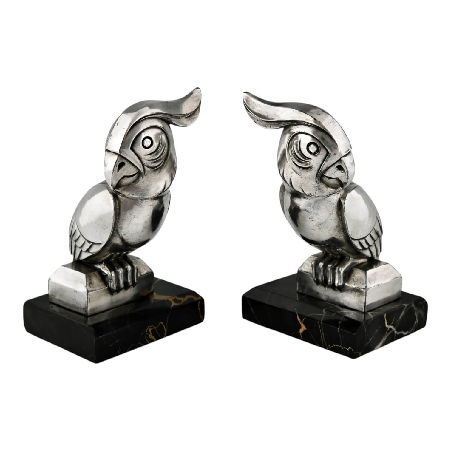 Art Deco papegaai boekensteunen Art Deco papegaai boekensteunen