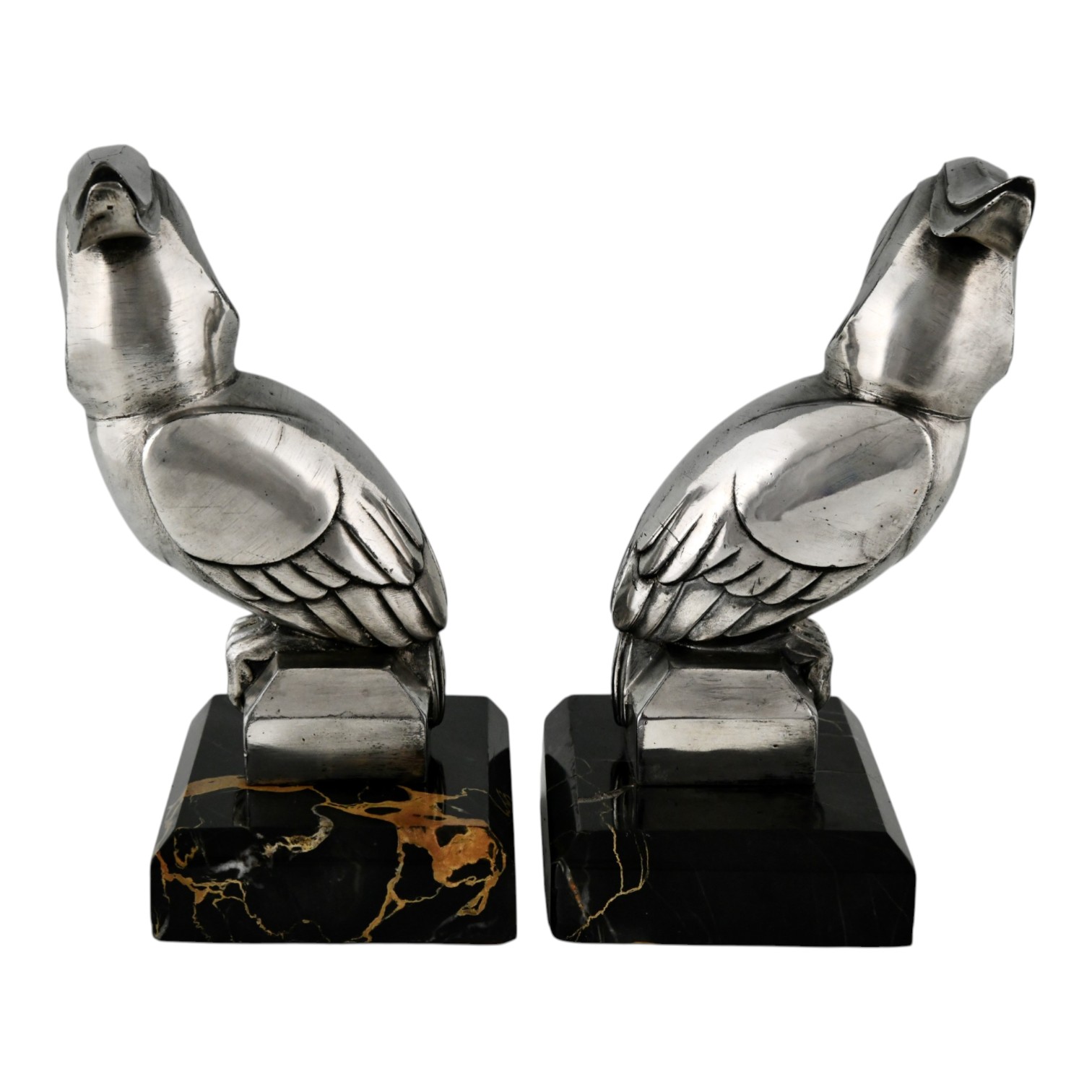 Art Deco papegaai boekensteunen Art Deco papegaai boekensteunen